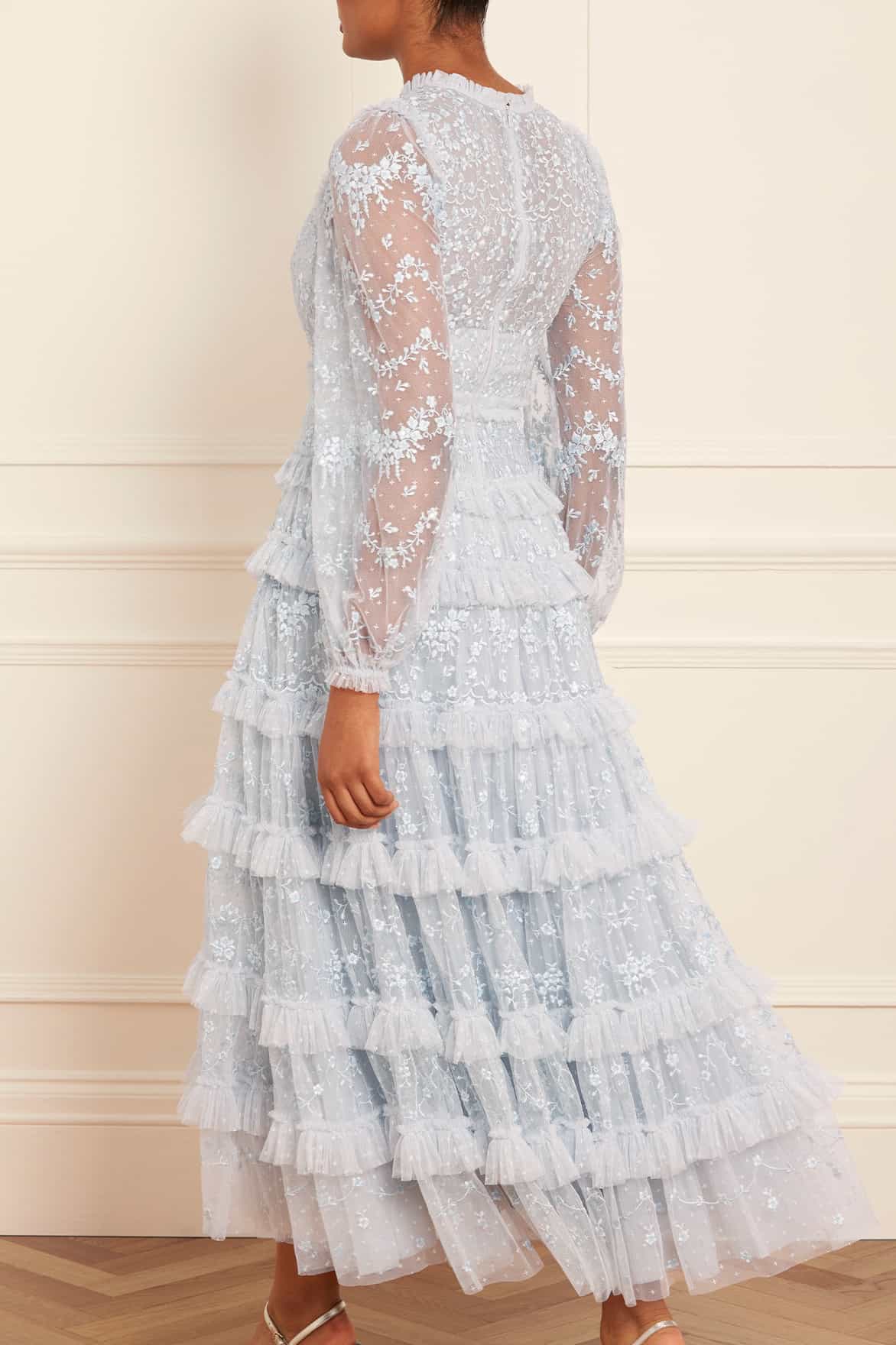 Needle & Thread Blossom Lace Ankle Gown sukienka niebieska