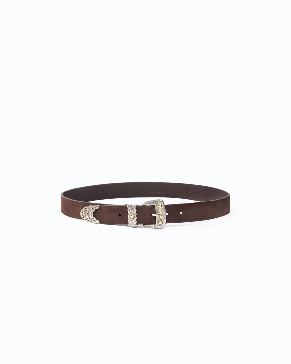 Pinko Triptych Belt pasek zamszowy kowbojski 3 cm