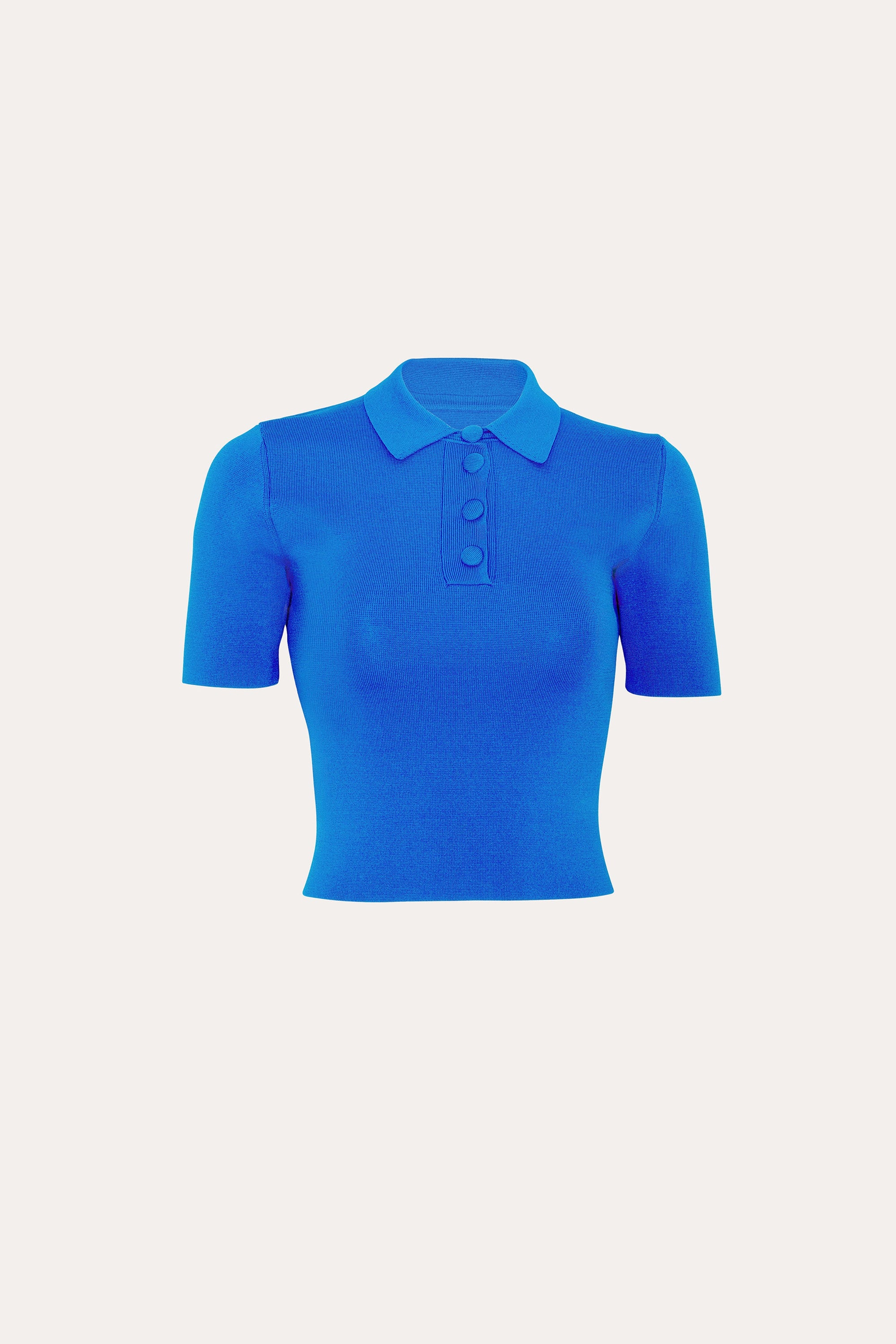 Elie Tahari Milano Sculpt Skylar polo cropped kobaltowe