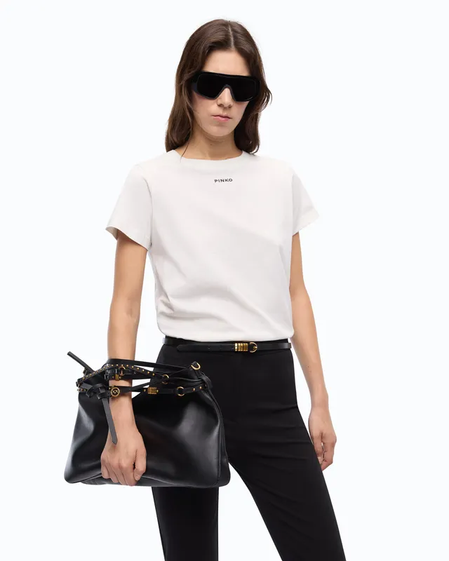 Pinko T-shirt koszulka biała bawełniana