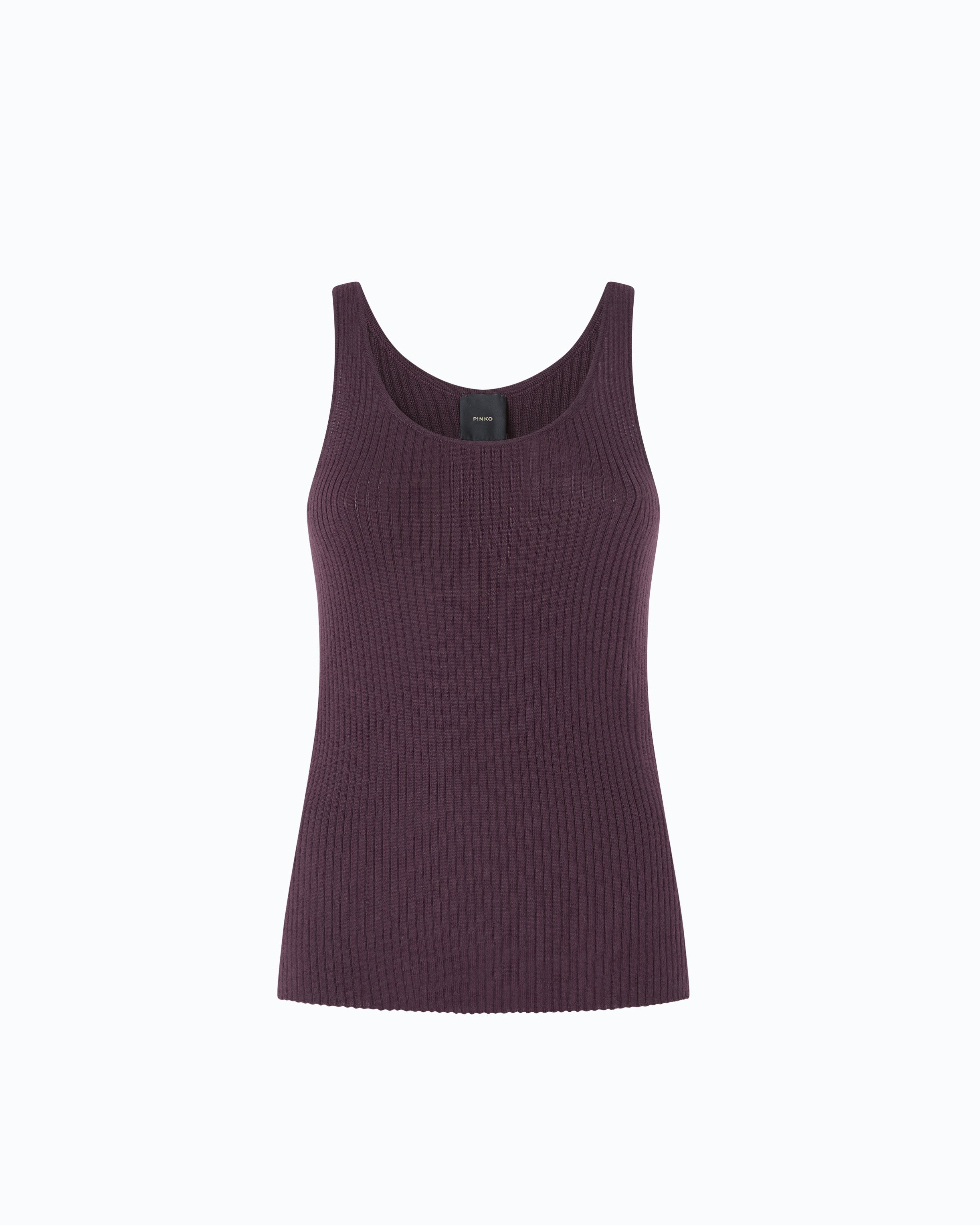 Pinko Saint Tropez top wełniany prążkowany fioletowy