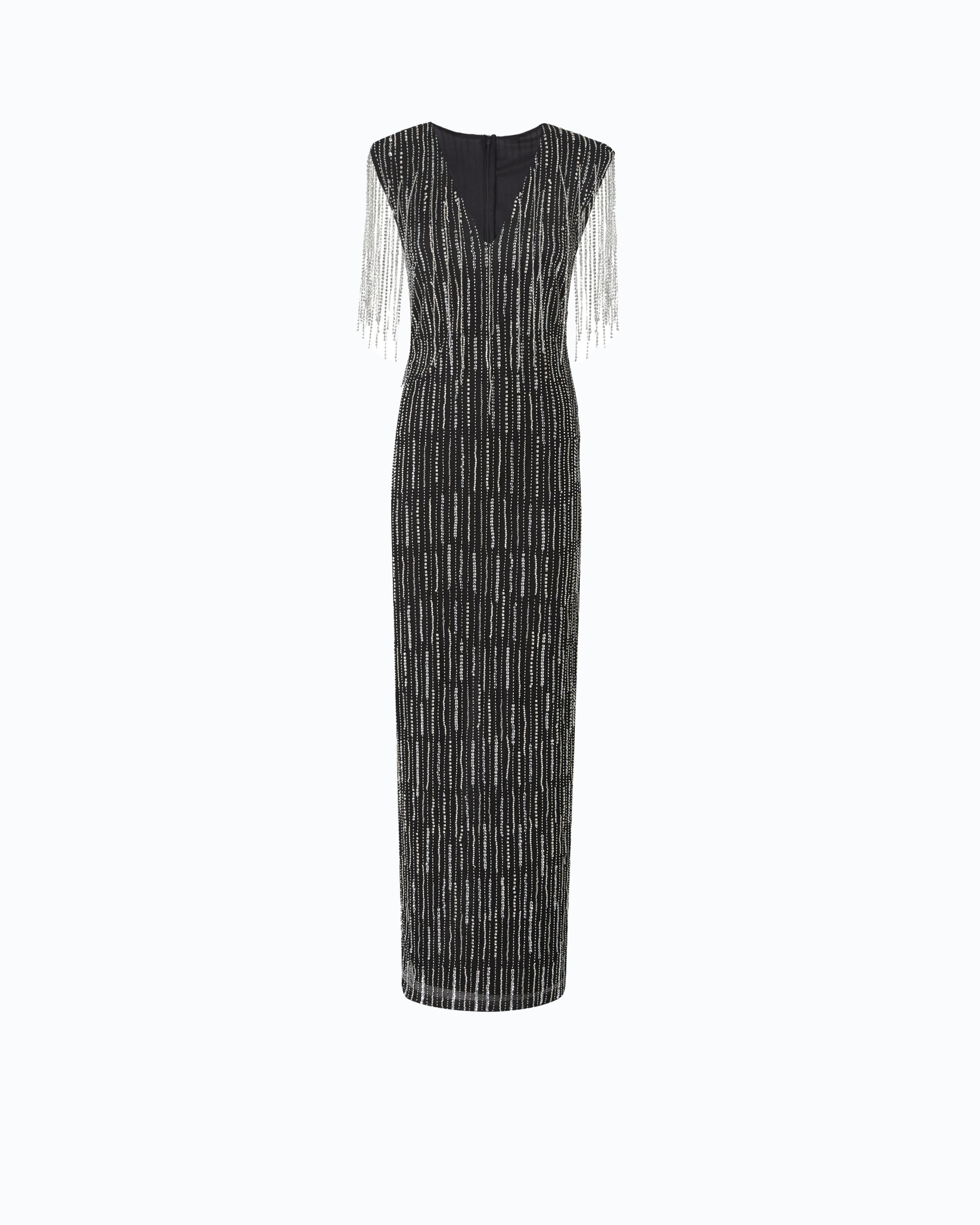 Pinko Alfa Dress sukienka wieczorowa długa czarna