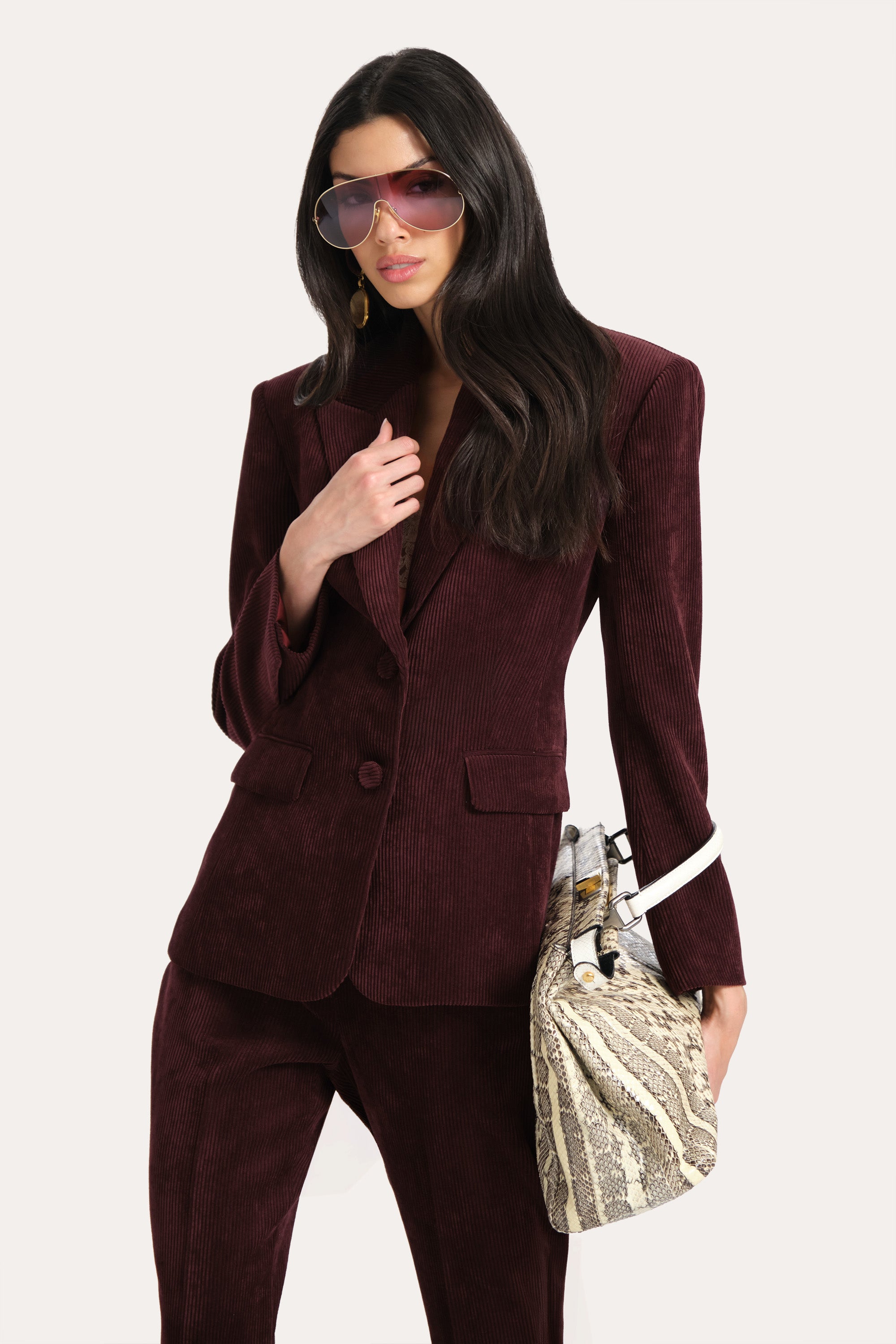 Elie Tahari Catalina marynarka bordowa Burgundy