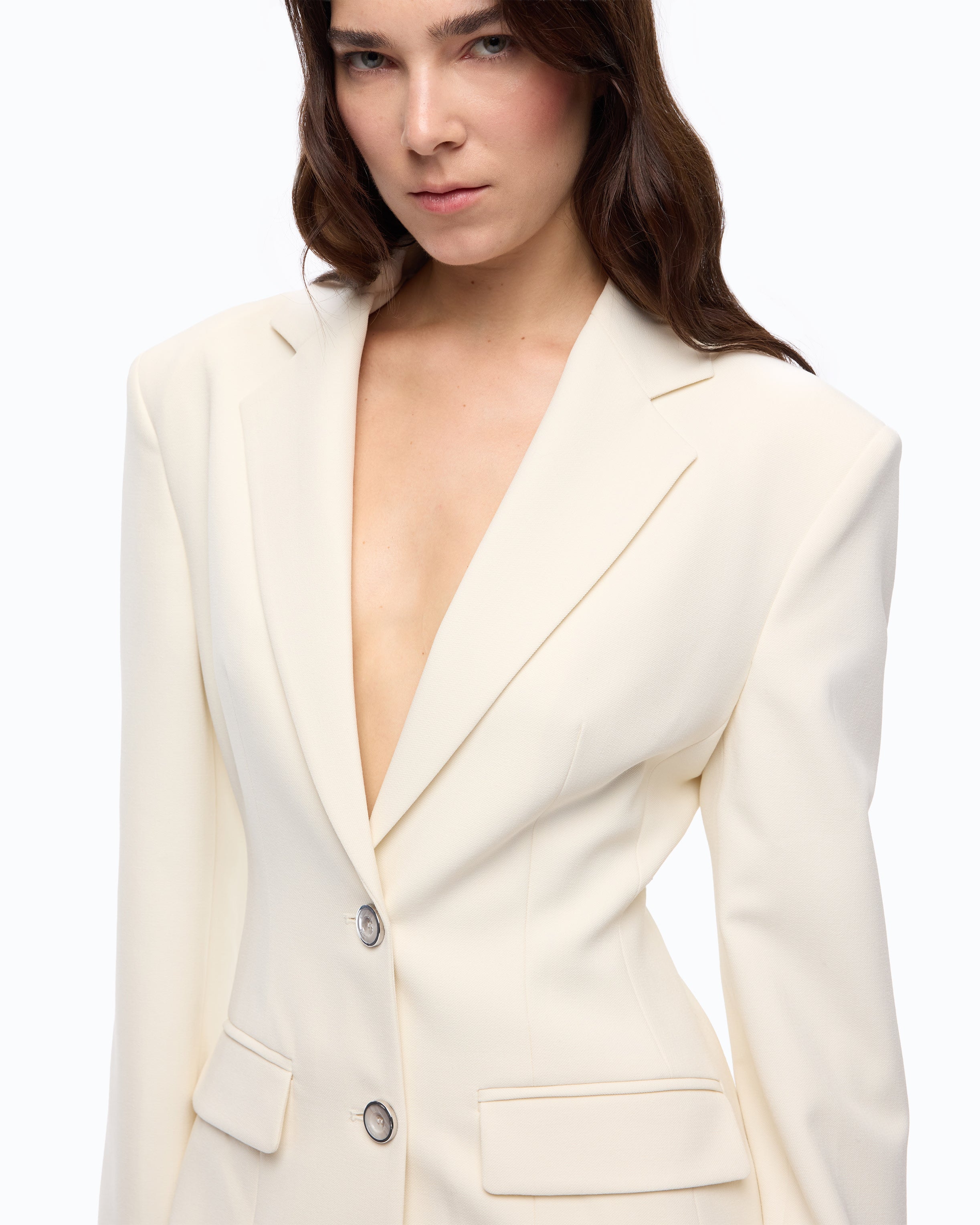 Pinko Garofano Jacket marynarka biała slim fit