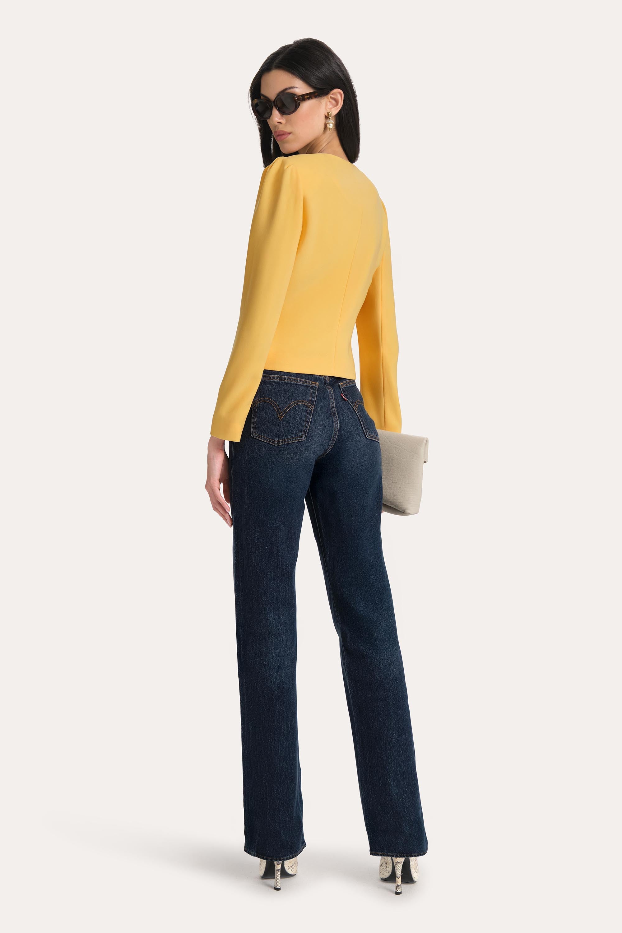 Elie Tahari Sienna Crepe Ruched Jacket E6087116 żakiet