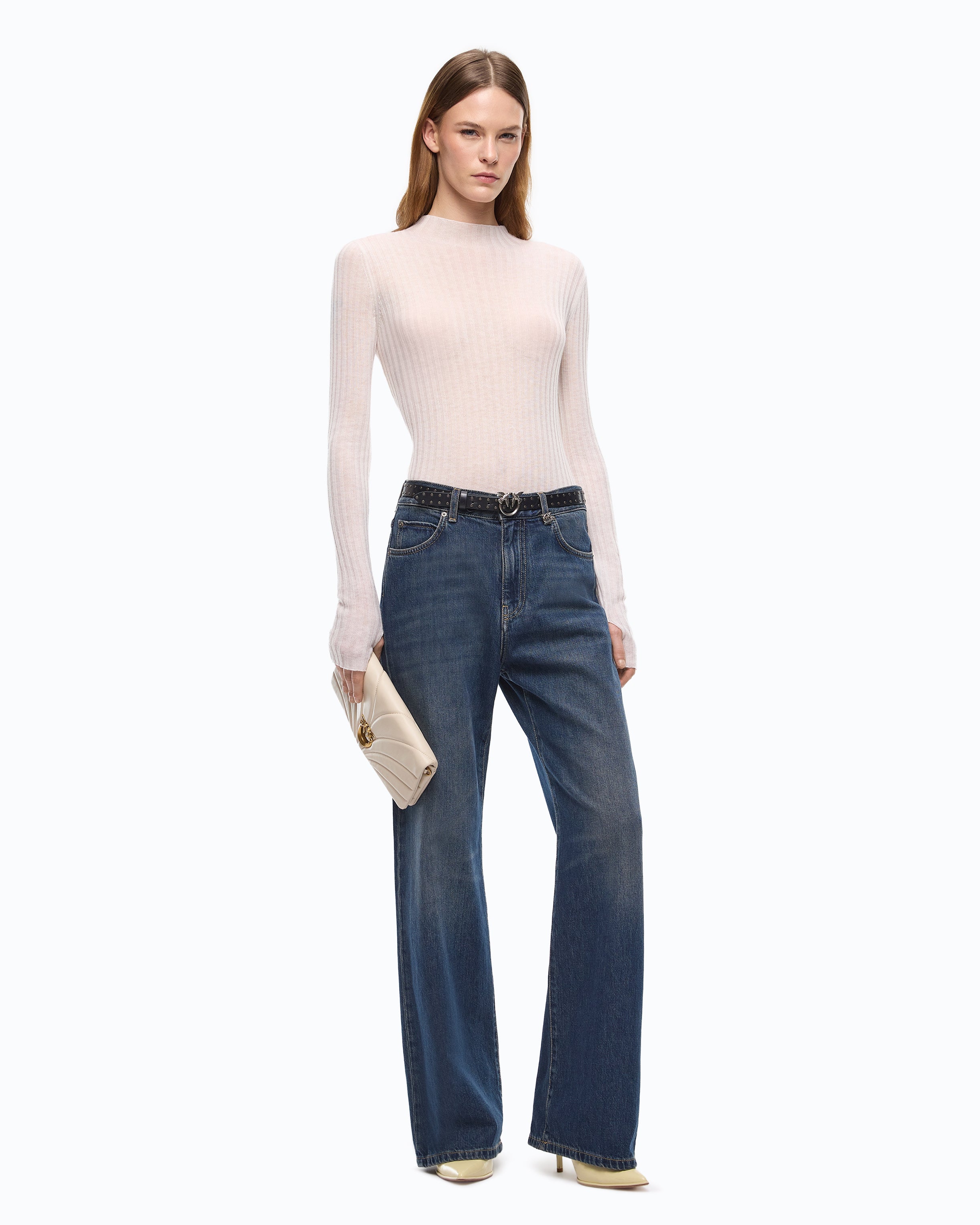 Pinko Muggito Sweater sweter wełniany biały