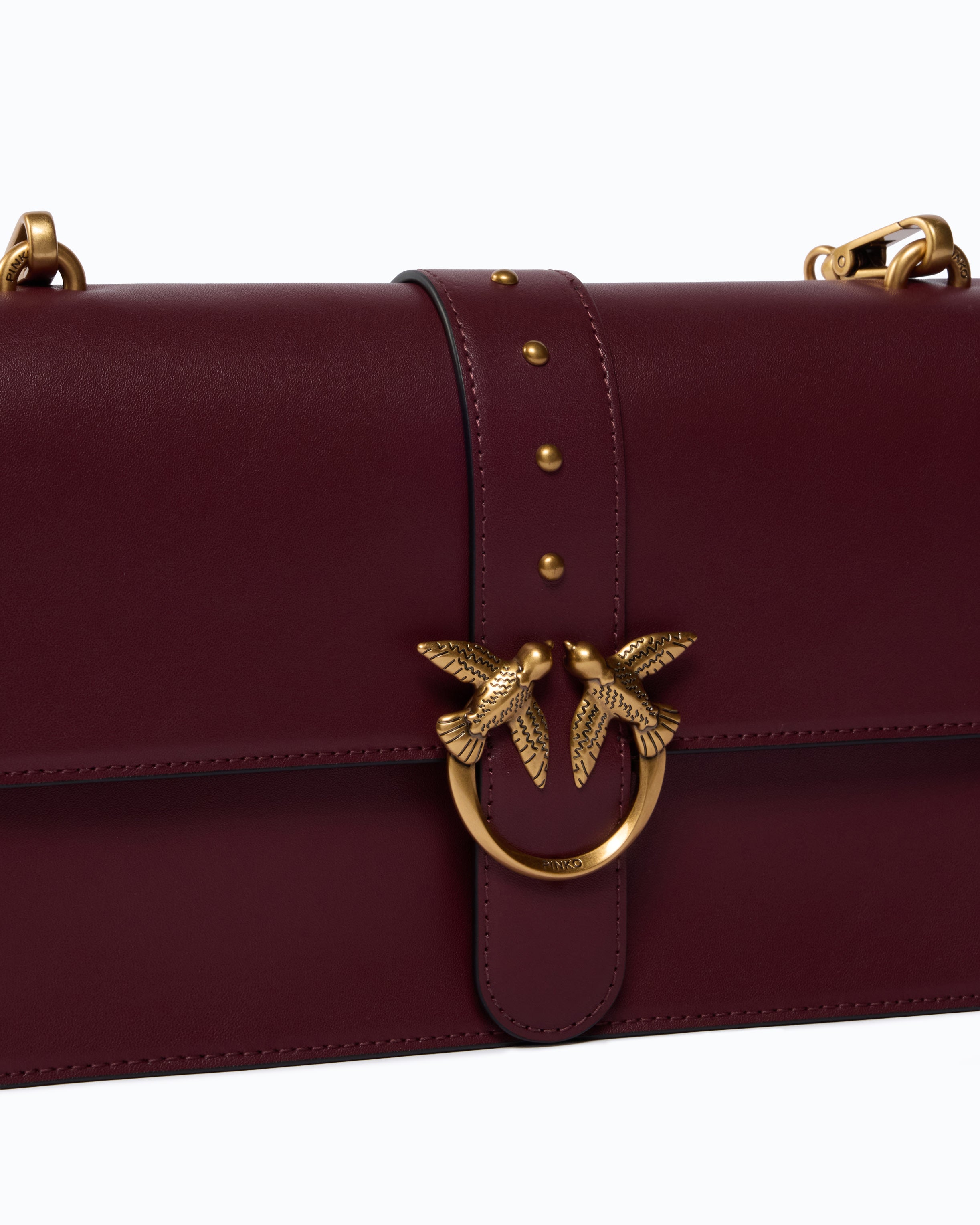 Pinko Love Bag One torebka skórzana brązowa