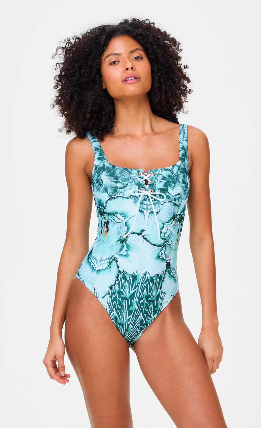 Temperley London Liana strój kąpielowy Blue Mix usztywniany