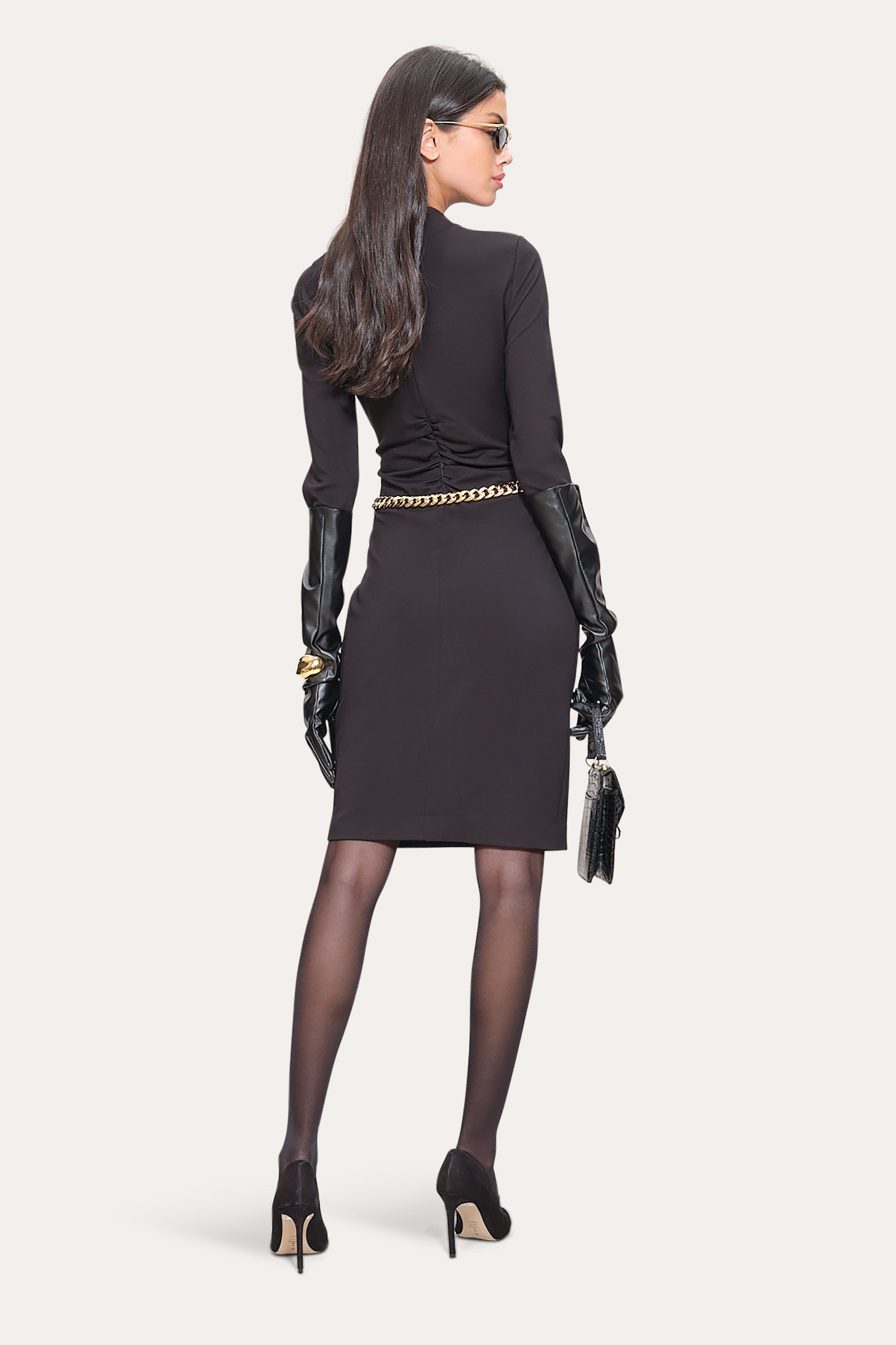 Elie Tahari Pinched Bodice E9028615 sukienka czarna