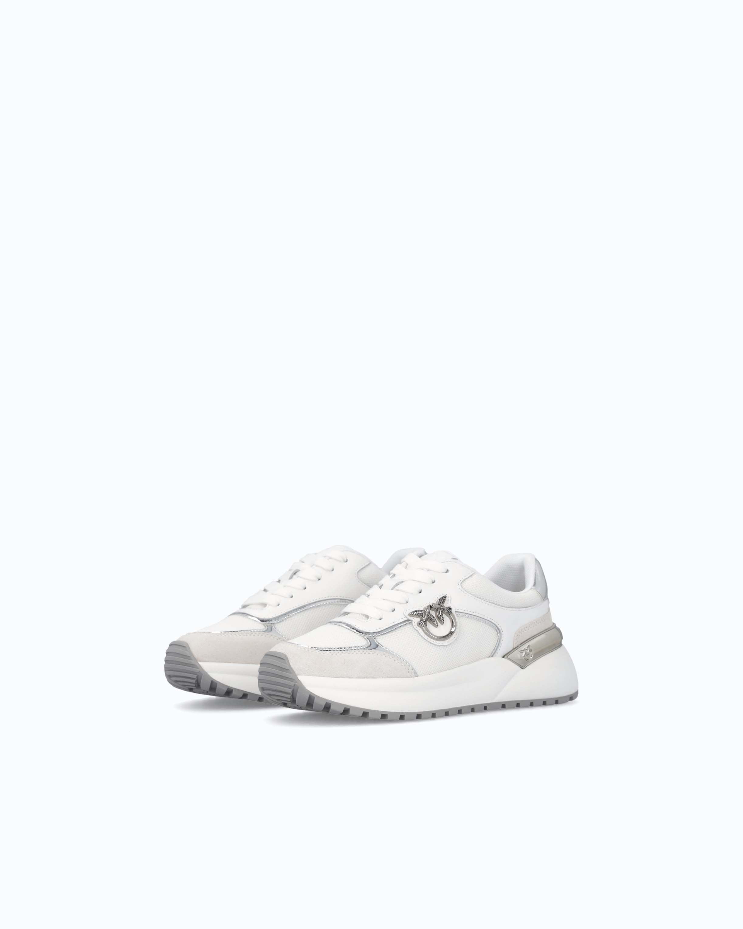 Pinko sneakersy damskie z logo lustrzane skóra ekologiczna