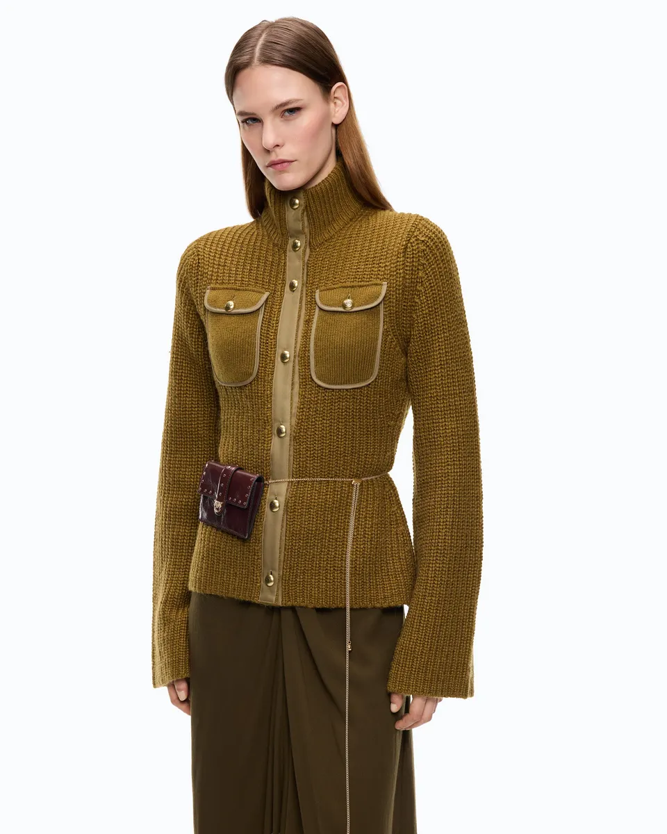Pinko Pispiglio Cardigan kardigan wełniany z kieszeniami