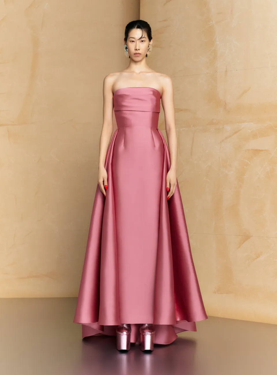 Solace London Tiffany Maxi Dress sukienka różowa Peony