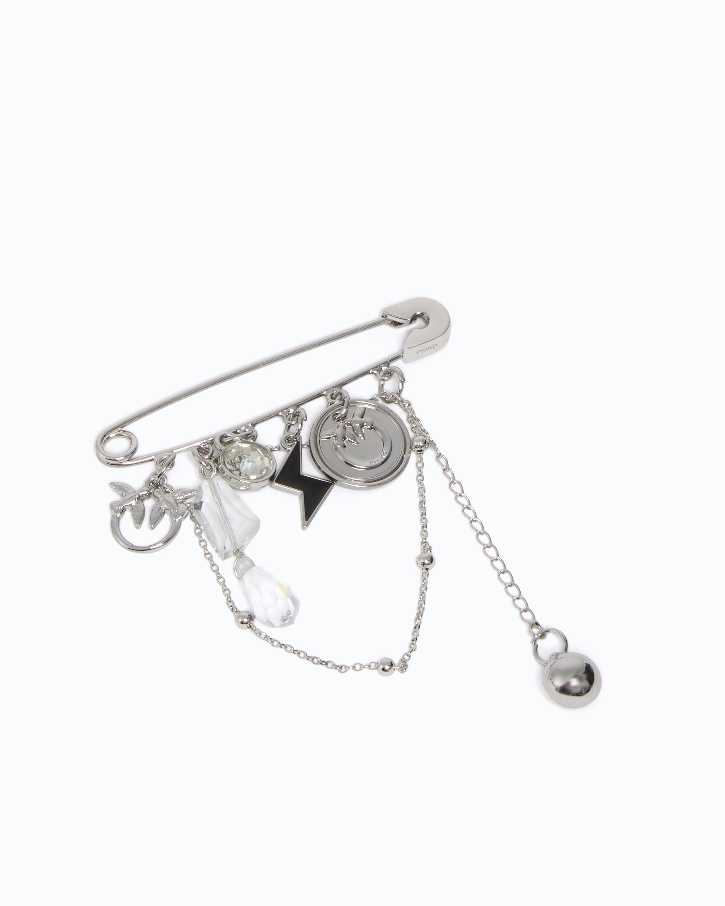 Pinko Brooch Metal broszka łańcuszki zawieszki