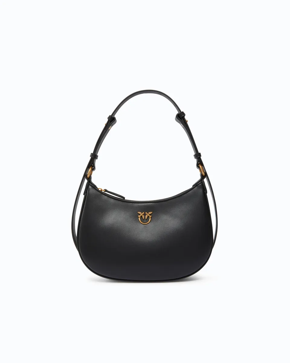 Pinko Mini Love Bag Half Moon torebka skórzana czarna