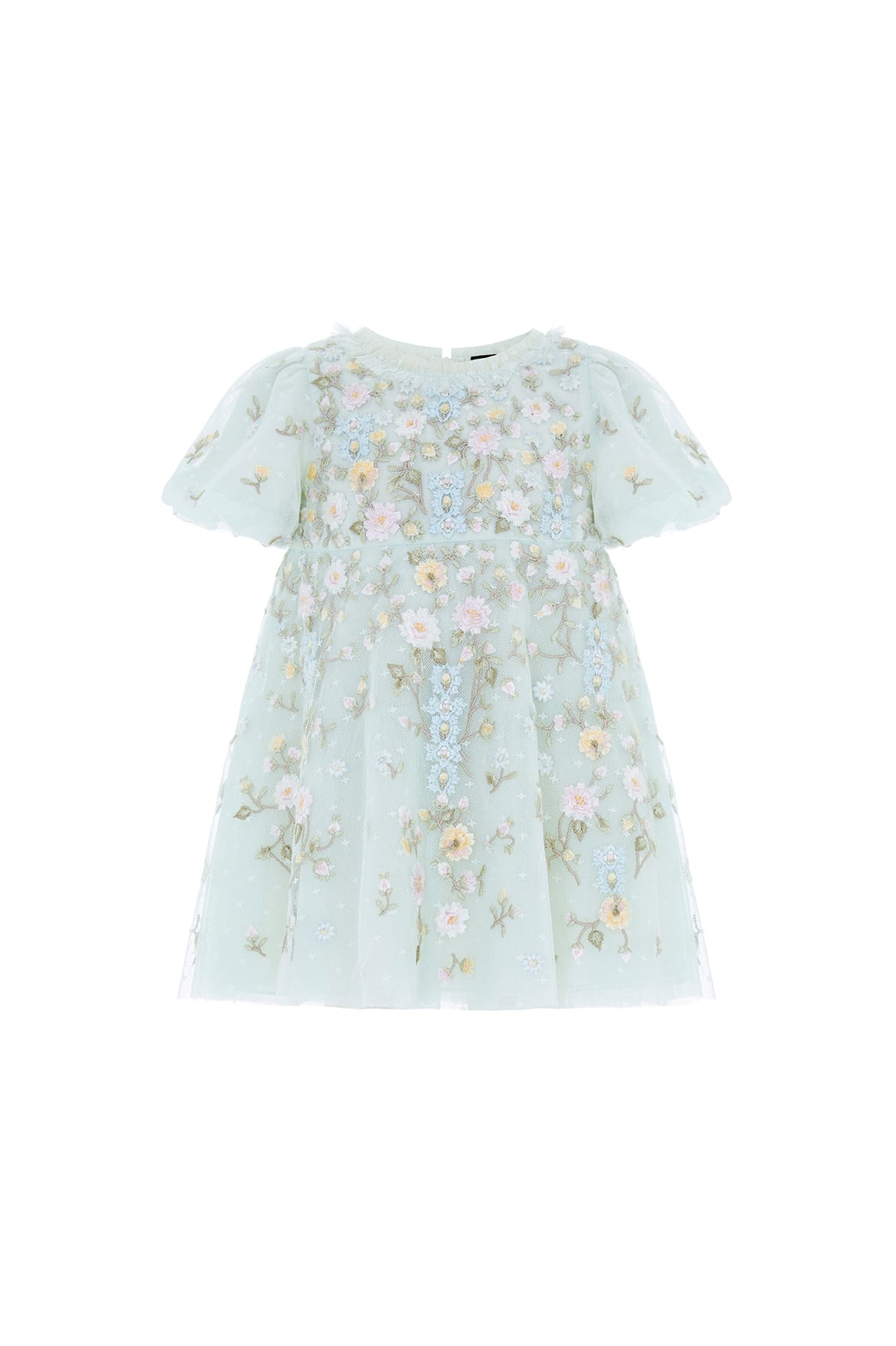 Needle & Thread Garden Rose Baby sukienka dziecięca Green tiul