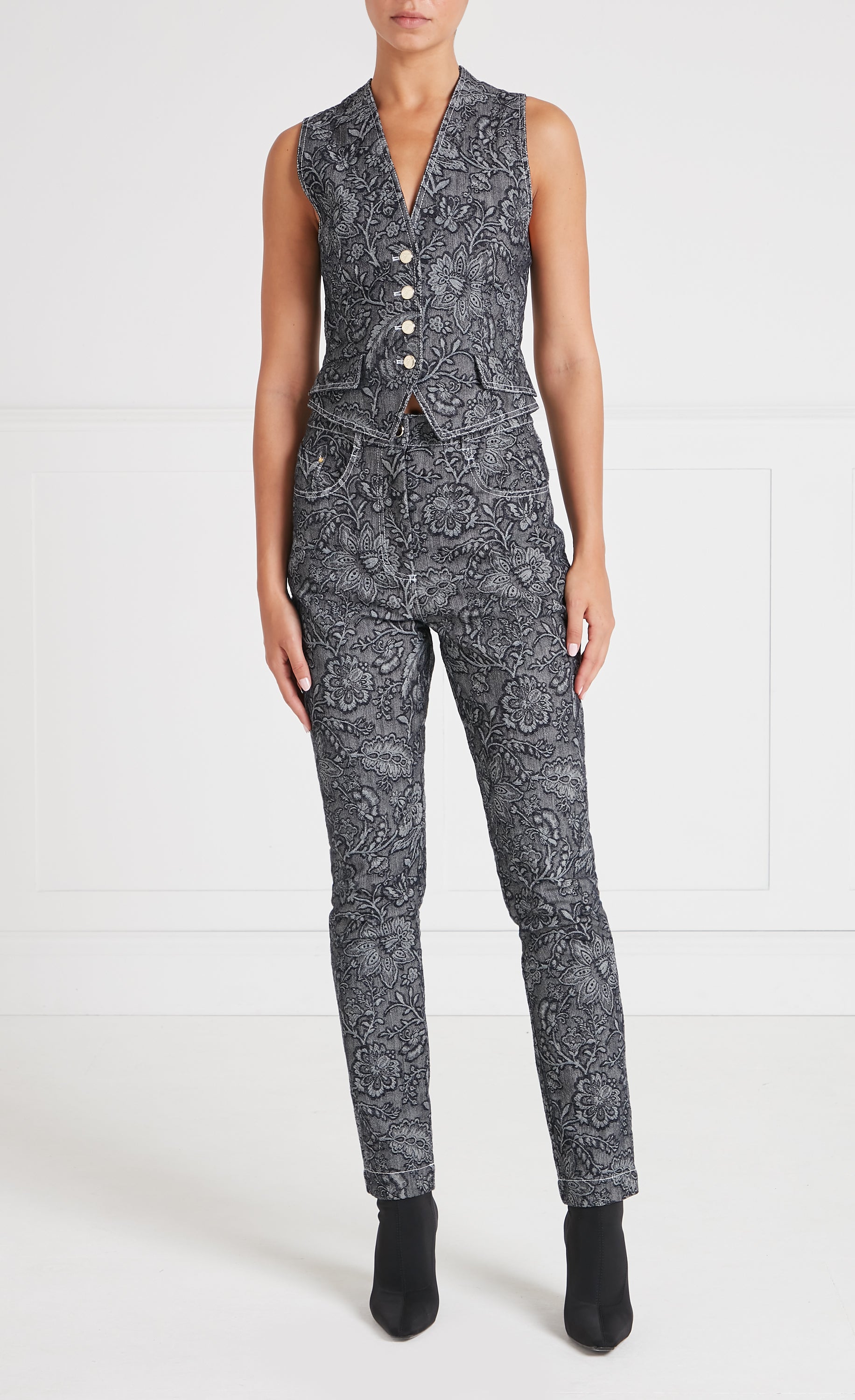 Temperley London Francis kamizelka jeansowa Washed Black