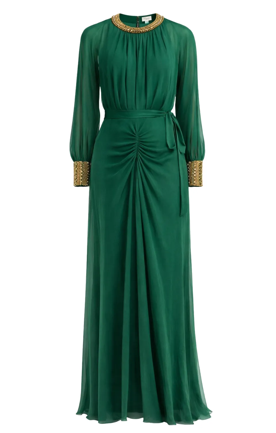 Temperley London Tahira suknia wieczorowa szmaragdowa