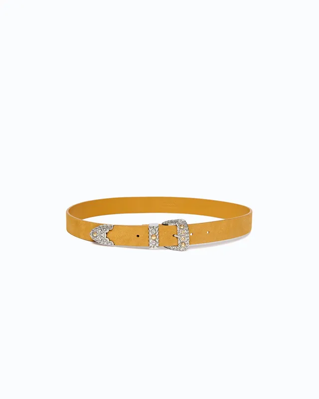 Pinko Triptych Belt pasek zamszowy 3 cm