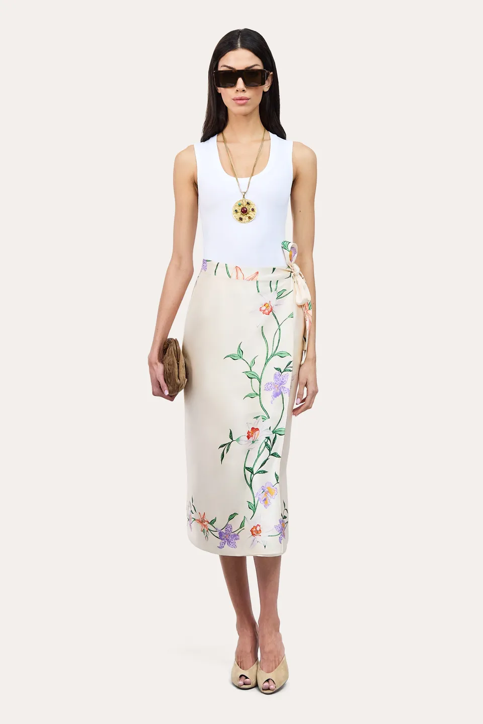 Elie Tahari Frances E4018306 spódnica midi jedwabna