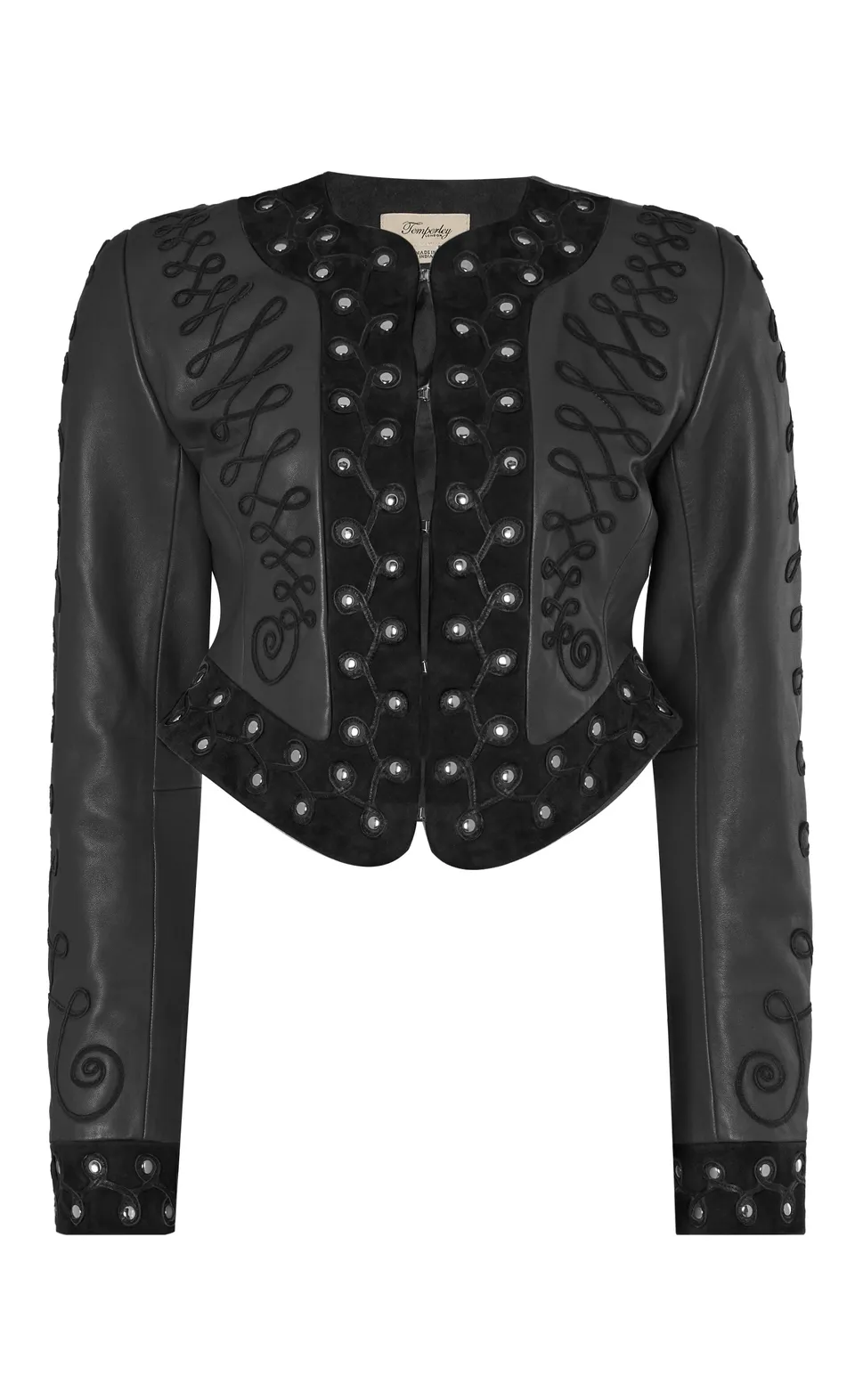 Temperley London Pablo kurtka czarna skóra krótka
