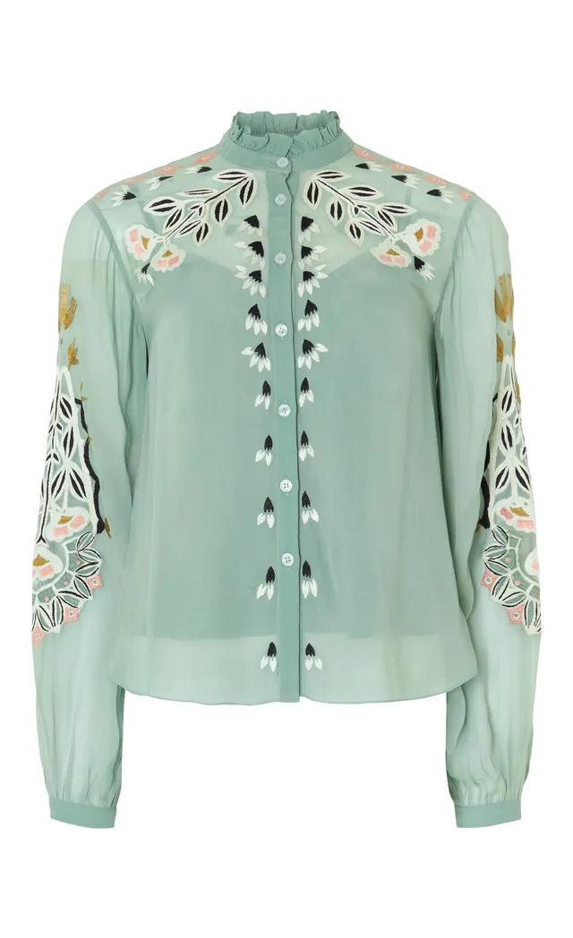 Temperley London Rosalba koszula jadeit haft