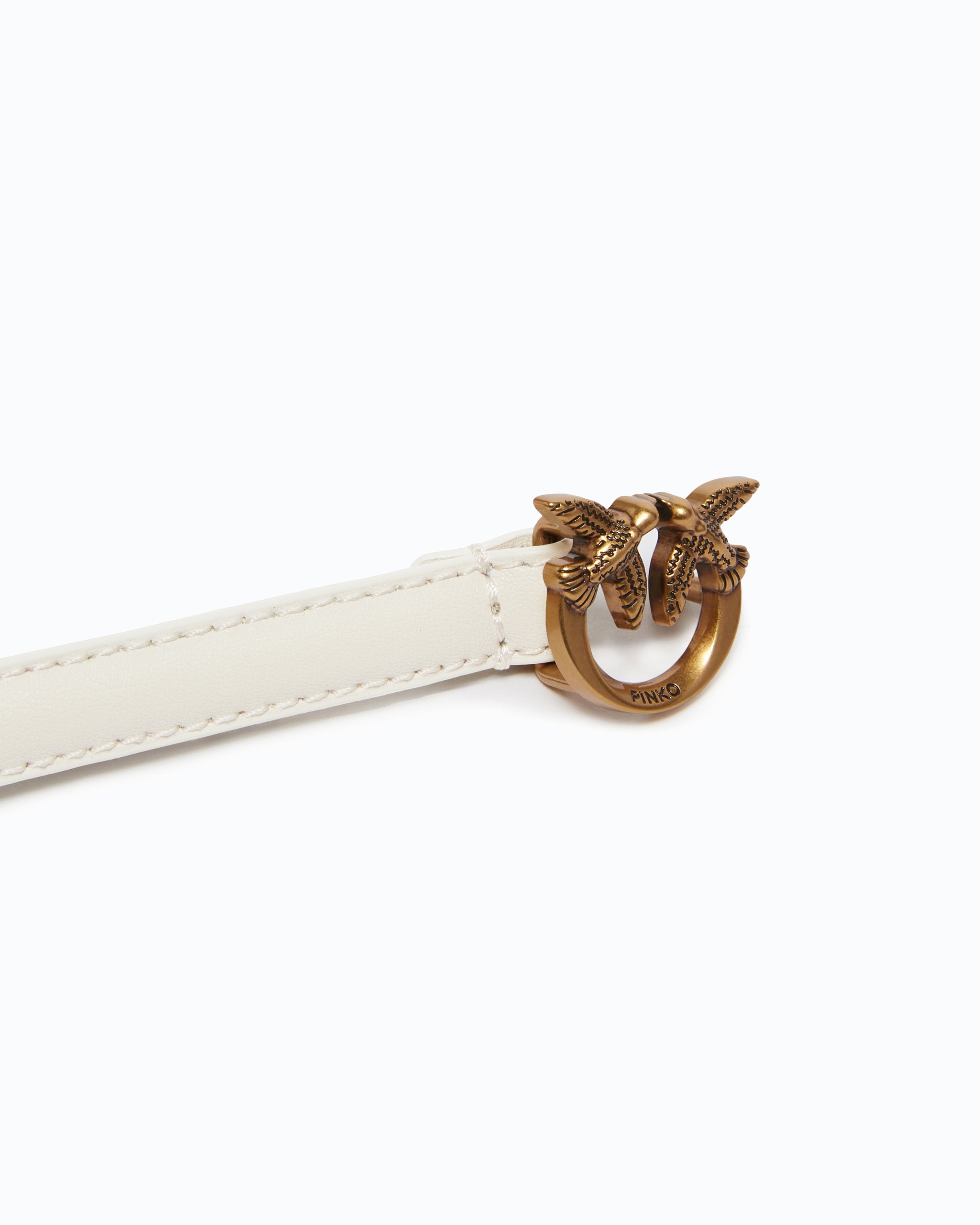 Pinko Love Birds Thin Buckle Belt pasek skórzany 1 cm