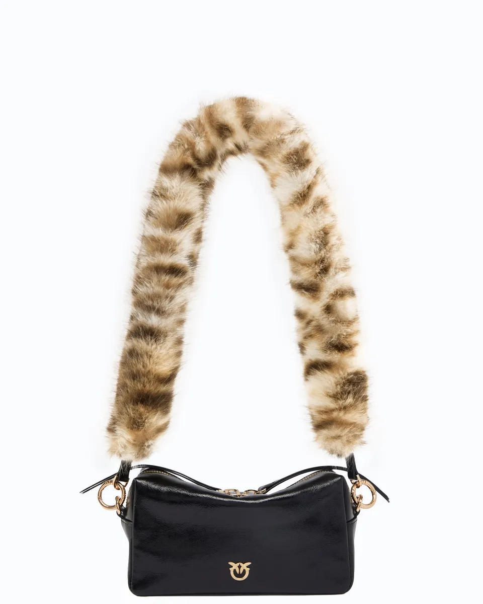 Pinko Triptych Bowling Bag MN torebka skórzana błyszcząca U