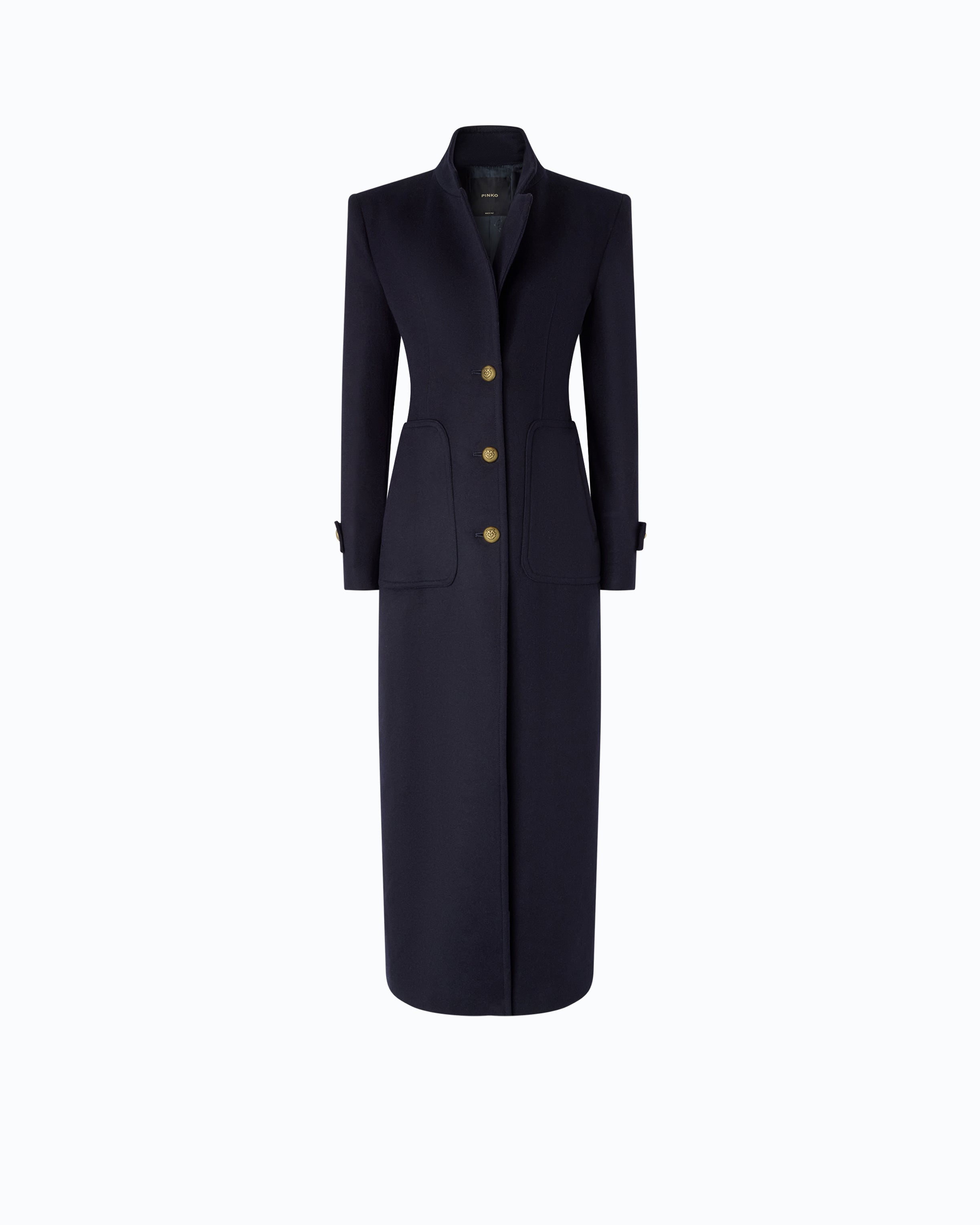 Pinko Verici Coat płaszcz wełniany niebieski długi