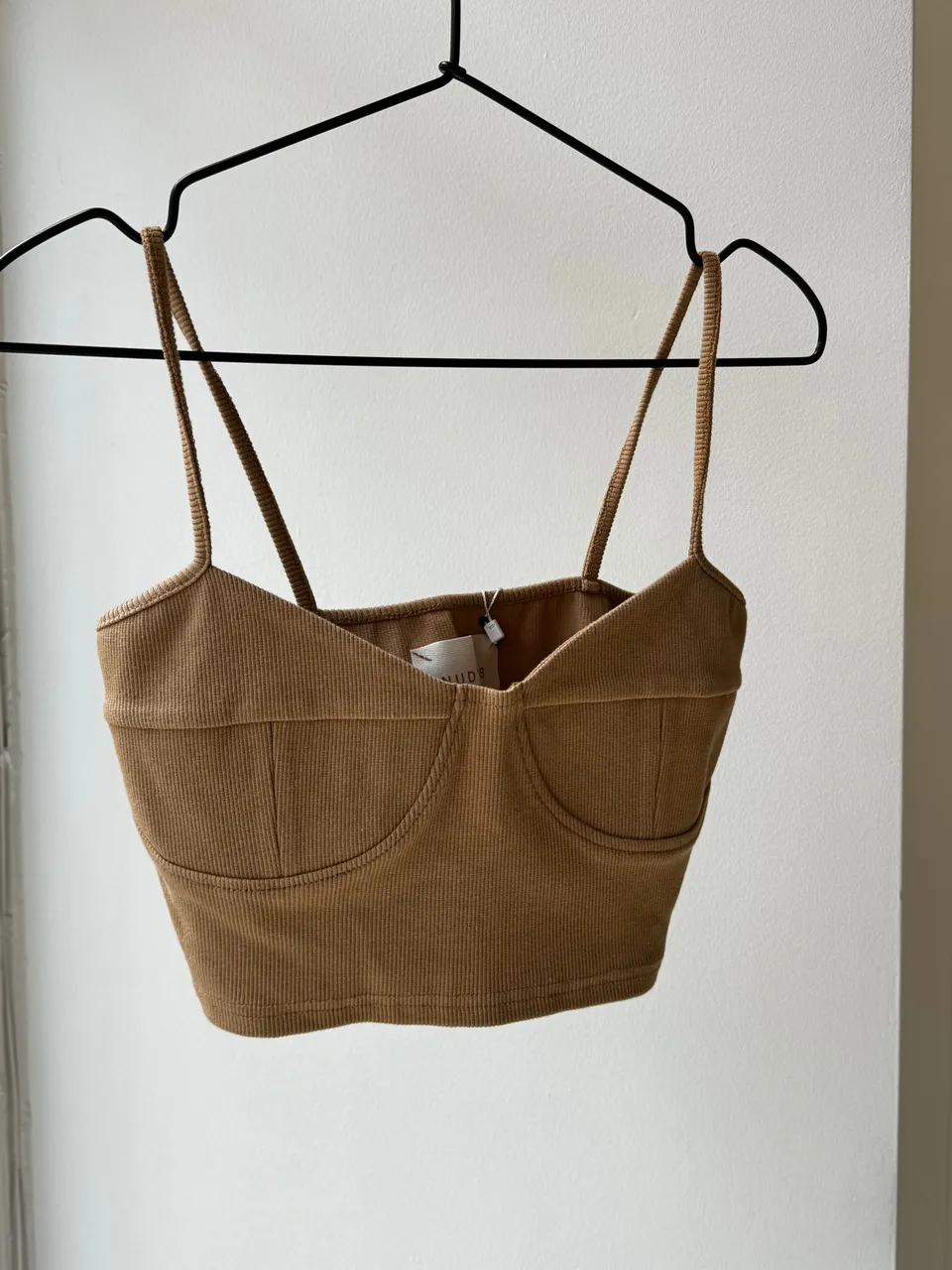 Nudyess 852T top tan na ramiączkach bawełniany