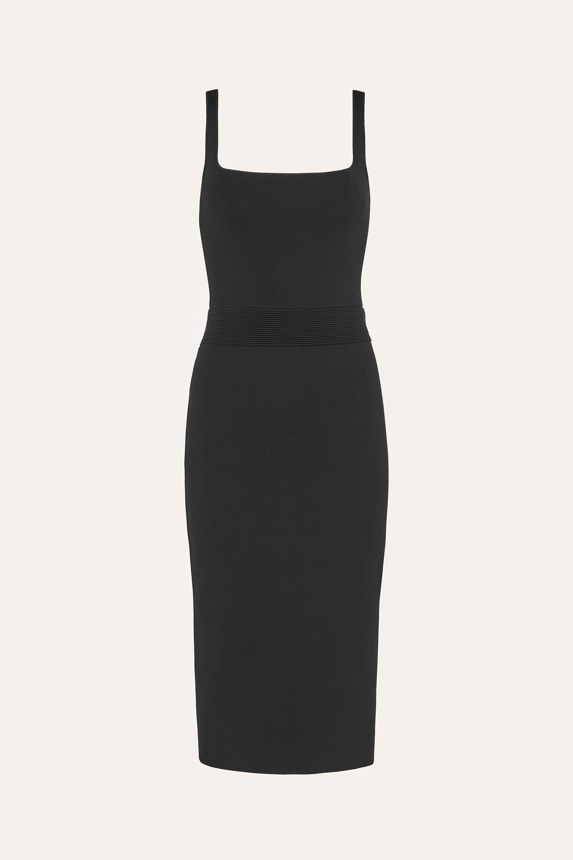 Elie Tahari Milano Sculpt Mila sukienka midi czarna modelująca