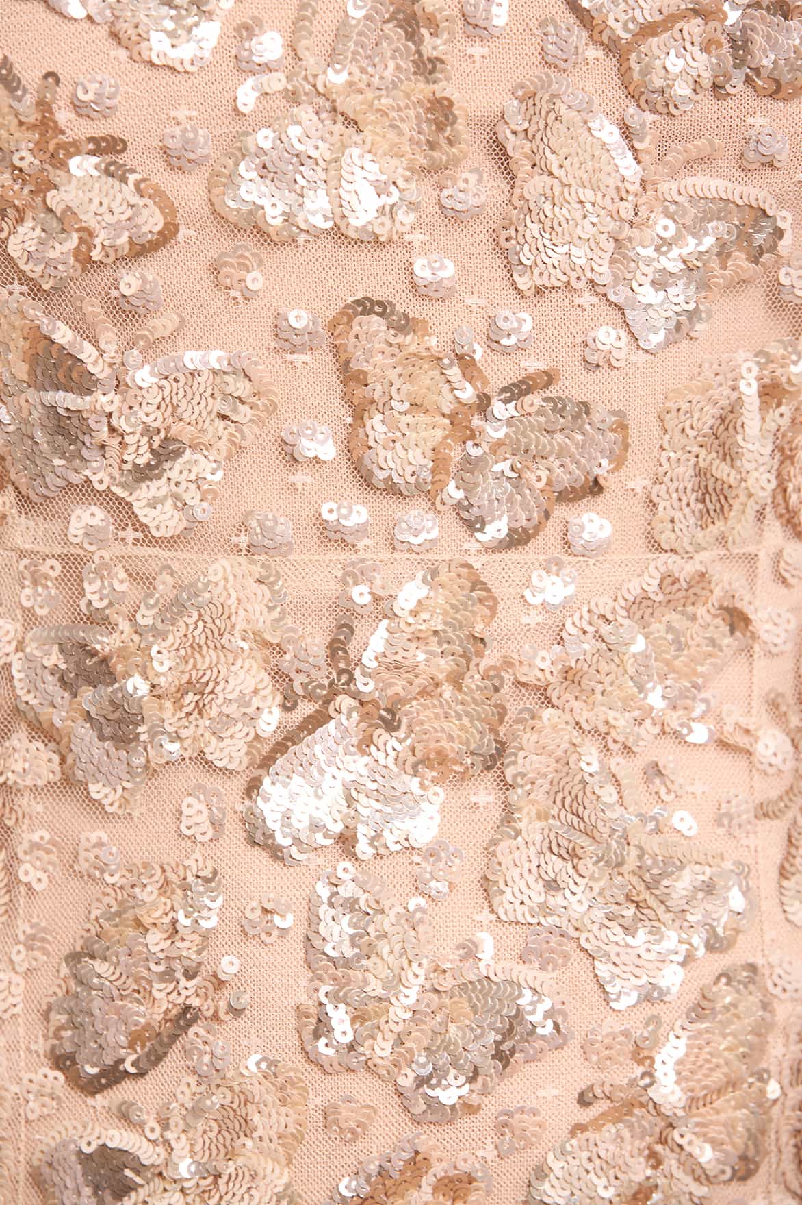 Needle & Thread Papillon Sheer Ankle Gown suknia Parchment