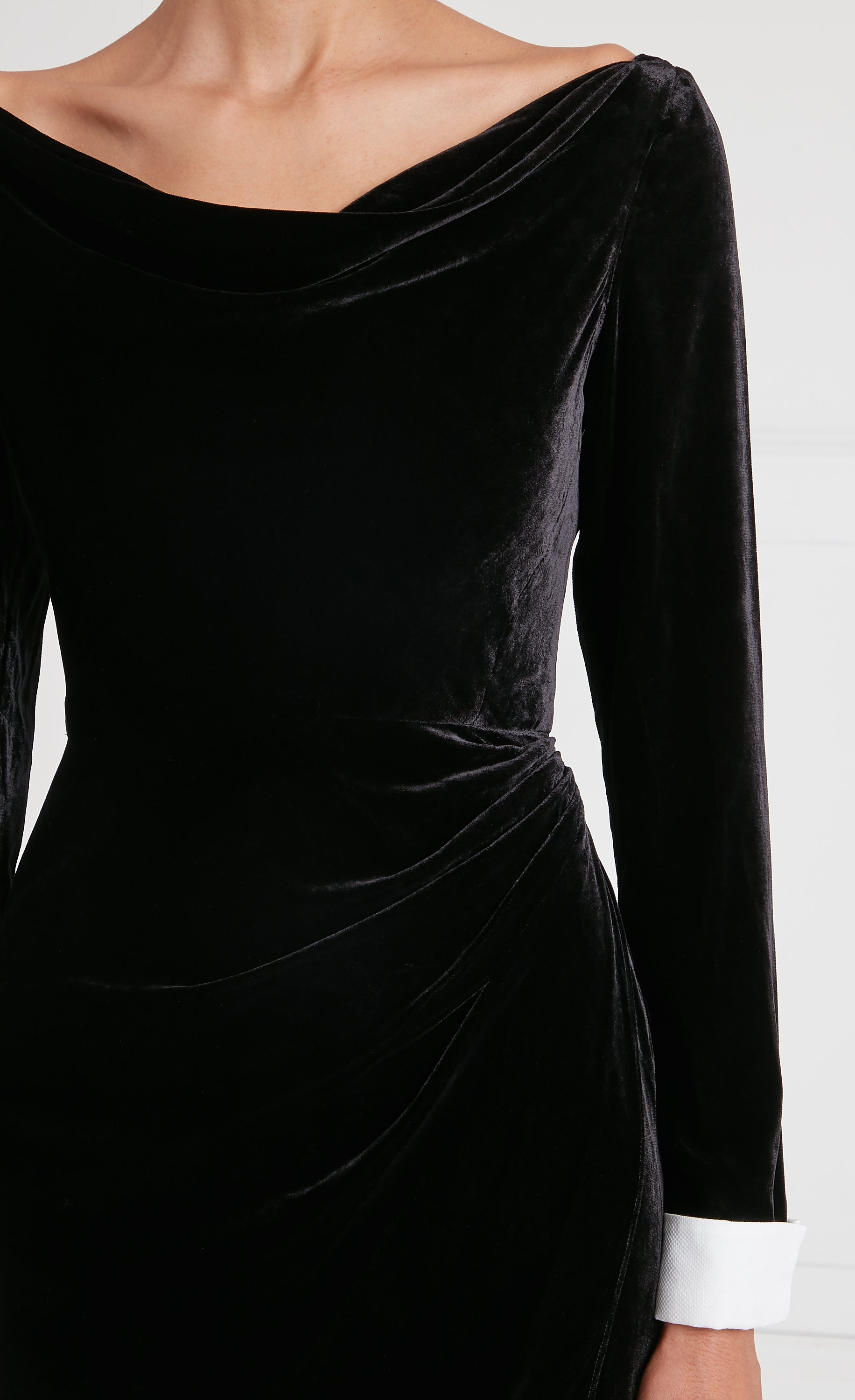 Temperley London Pompidou sukienka czarna welur midi