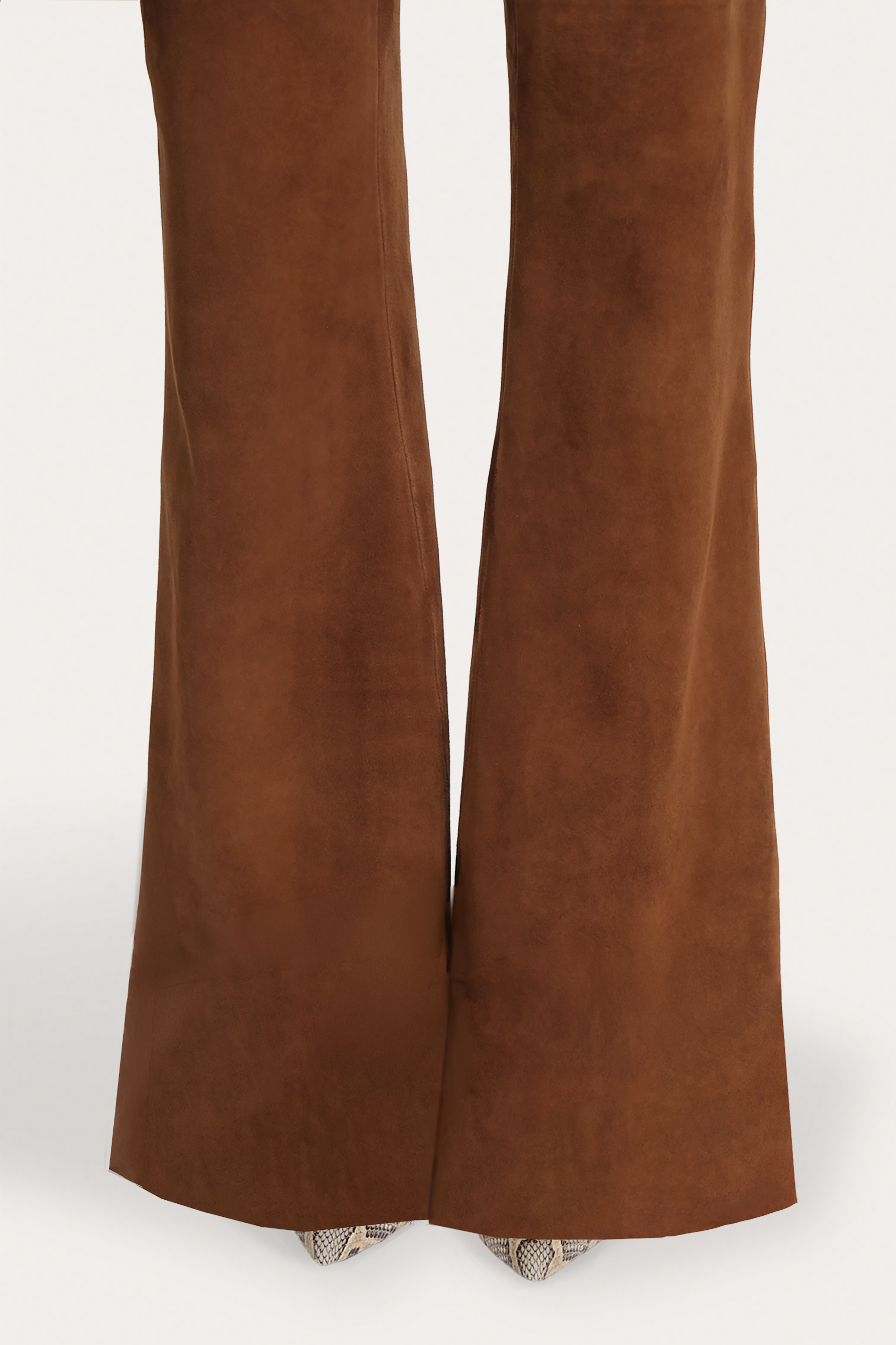 Elie Tahari Anouk spodnie zamszowe flared Chestnut