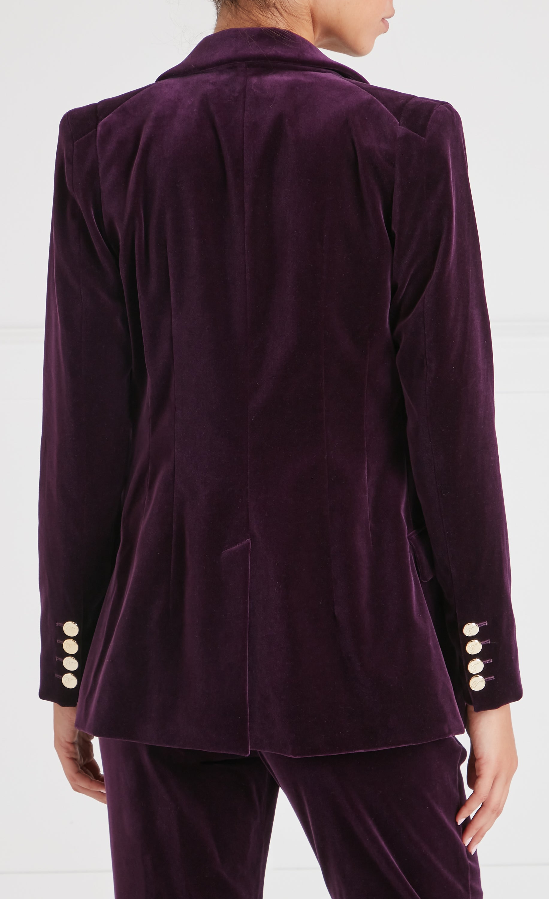Temperley London Clove żakiet aksamitny Dark Amethyst