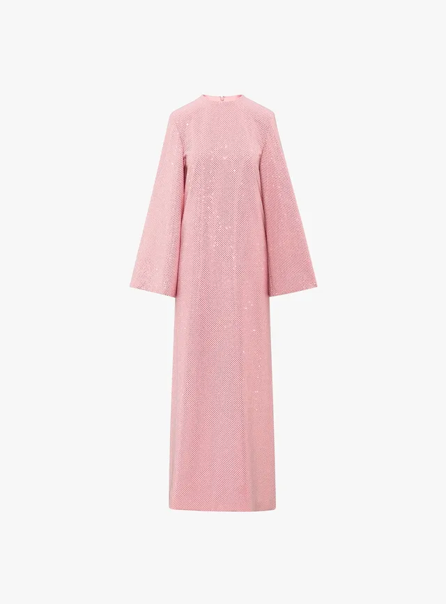 Solace London Delano kaftan różowy z kryształkami maxi