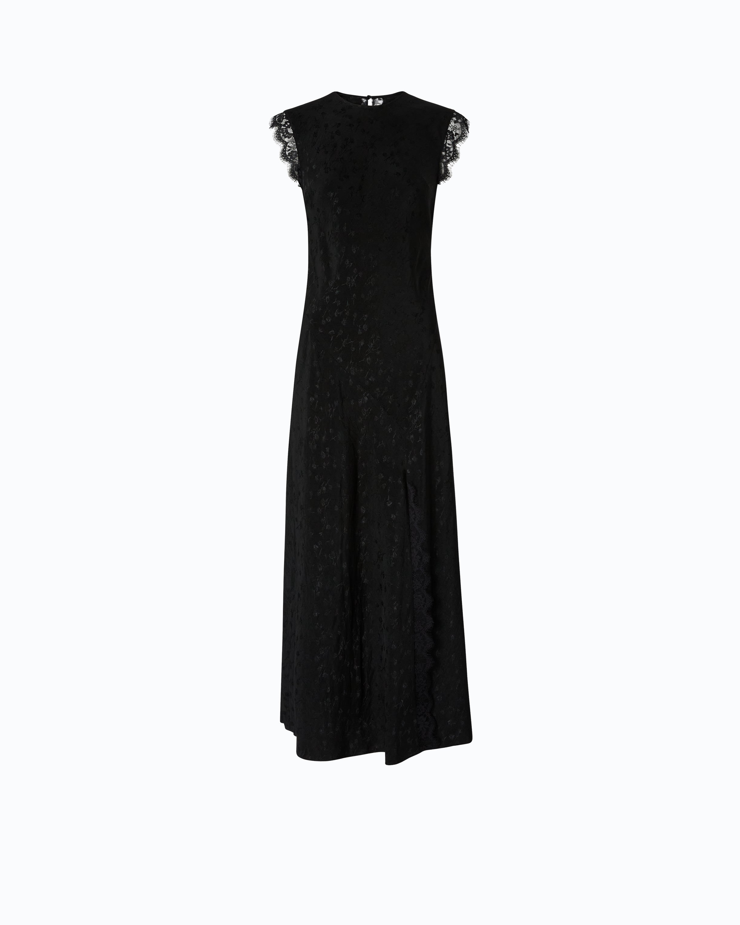Pinko Alpinia Dress sukienka czarna długa koronka