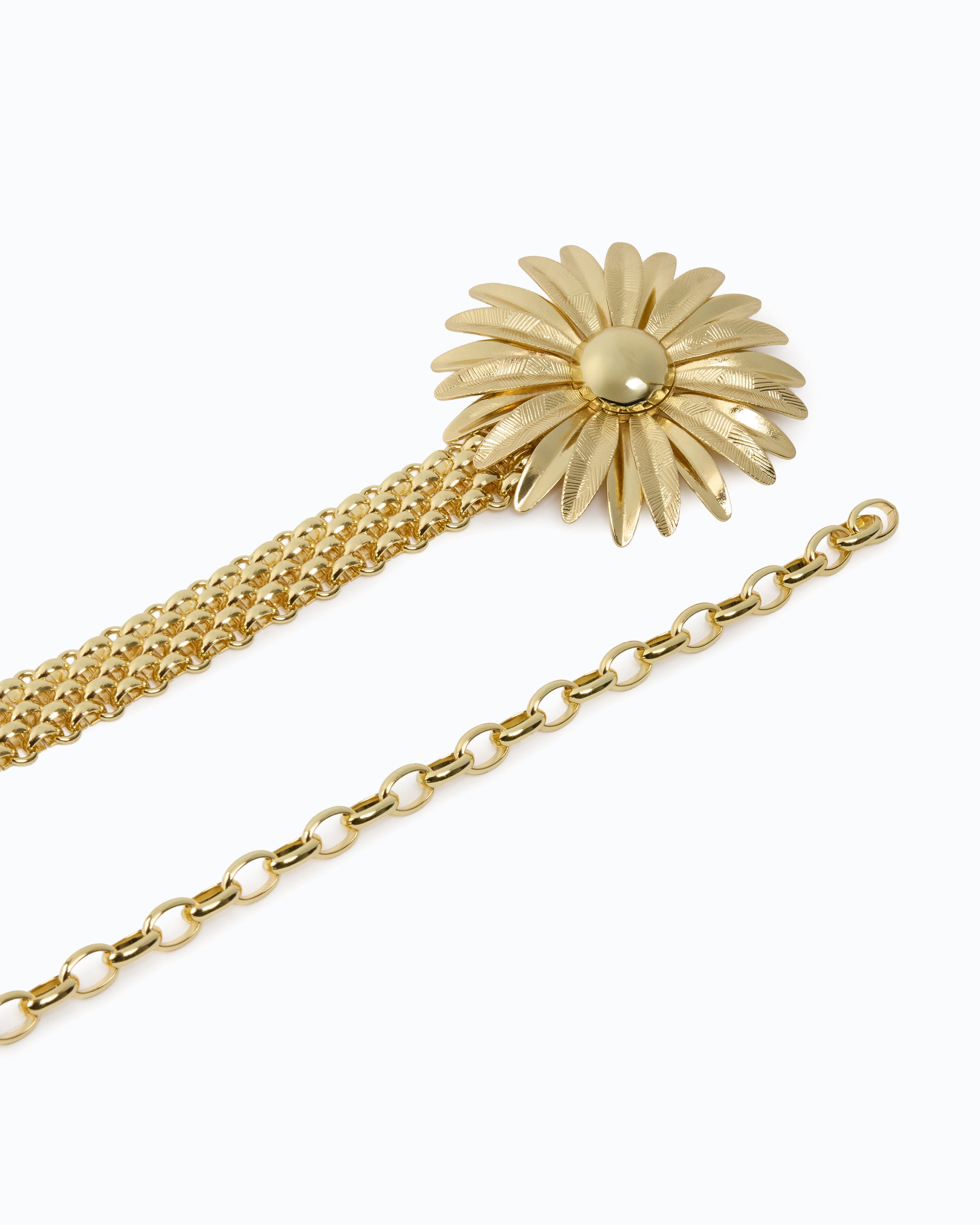 Pinko Belt Chain Flower pasek złoty 1,5 cm