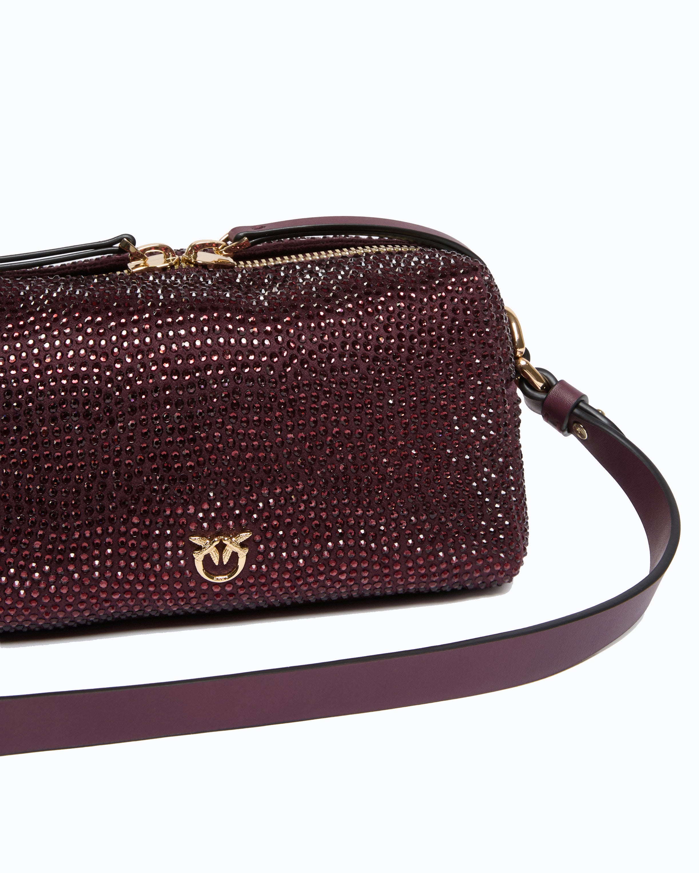 Pinko Triptych Bowling Bag torebka kuferek z kryształkami