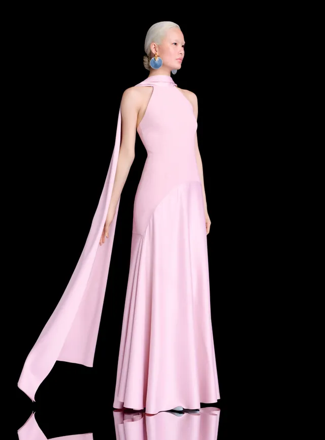 Solace London Cece sukienka maxi różowa halter