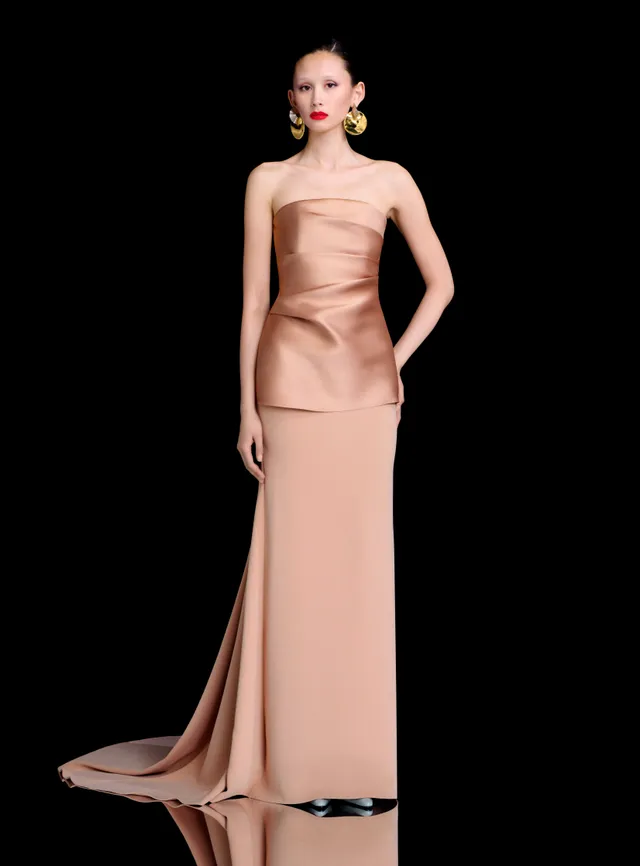 SOLACE LONDON Alia sukienka maxi nude bez ramiączek