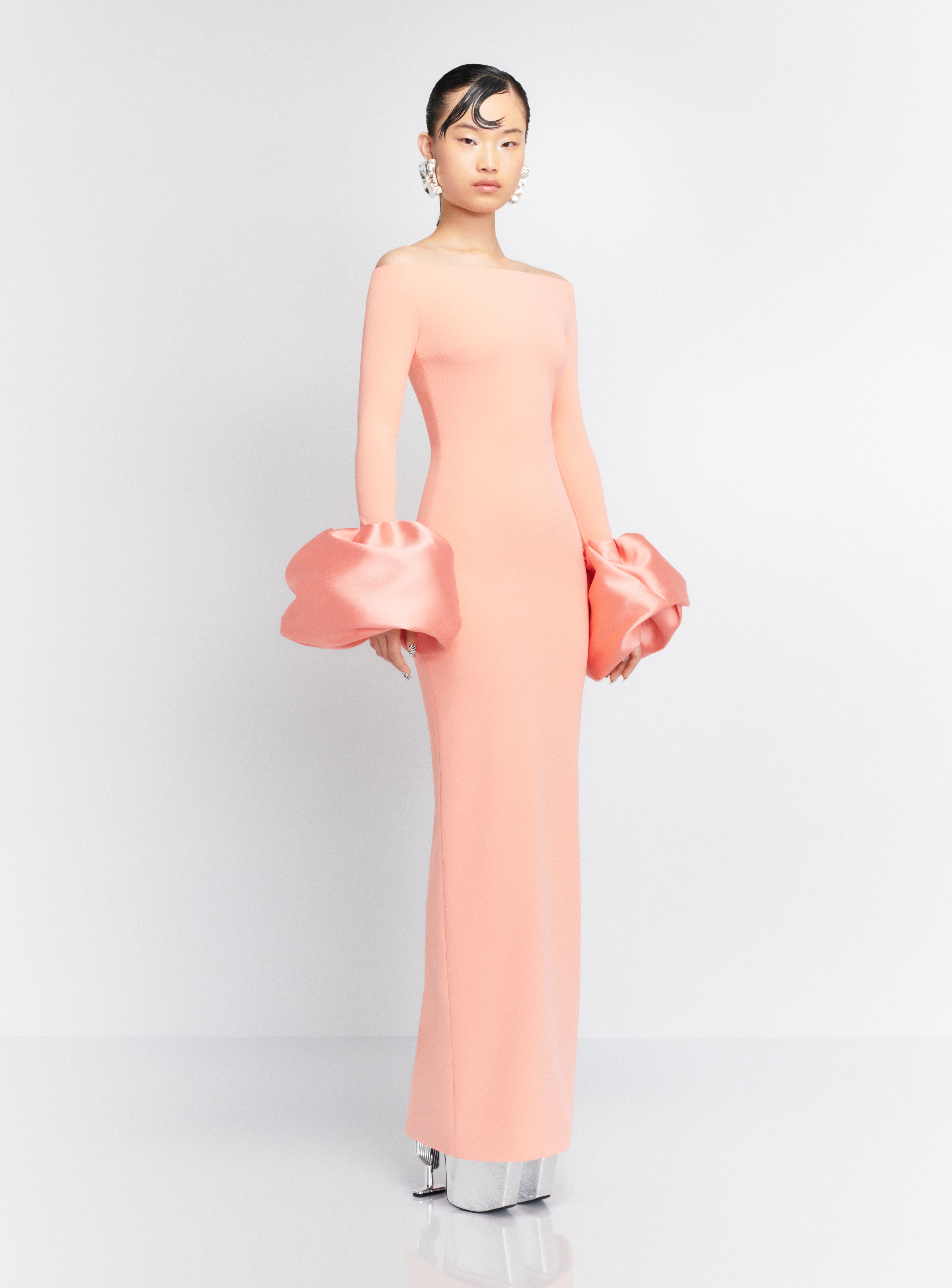 Solace London Talia sukienka wieczorowa maxi nectar pink
