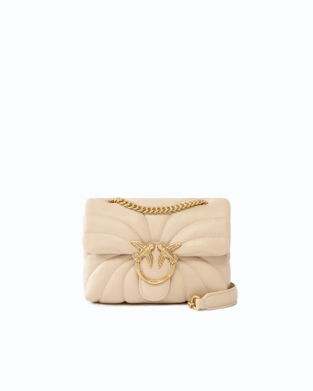 Pinko Love Puff Mini torebka nappa pikowana czarna