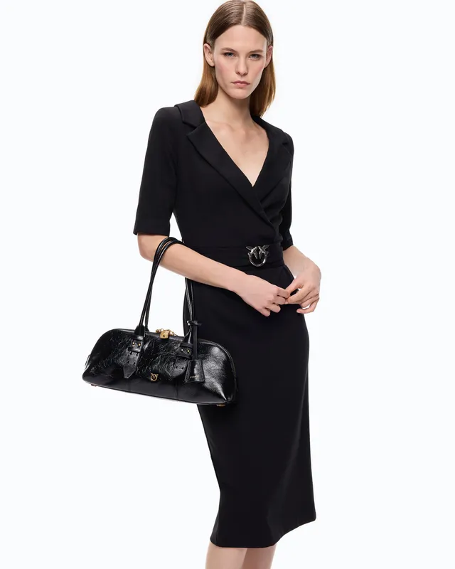 Pinko Arnebia Dress sukienka midi czarna ołówkowa