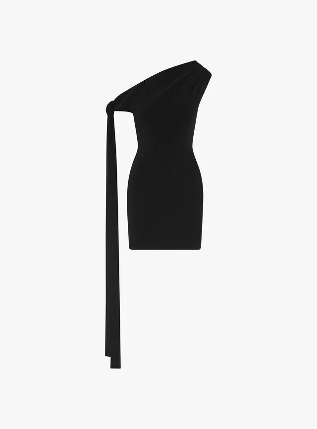 Solace London The Gardner Mini Dress sukienka czarna asymetryczna