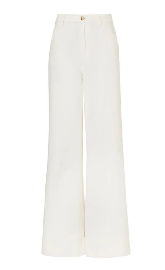 Temperley London Raquel jeansy białe wide leg