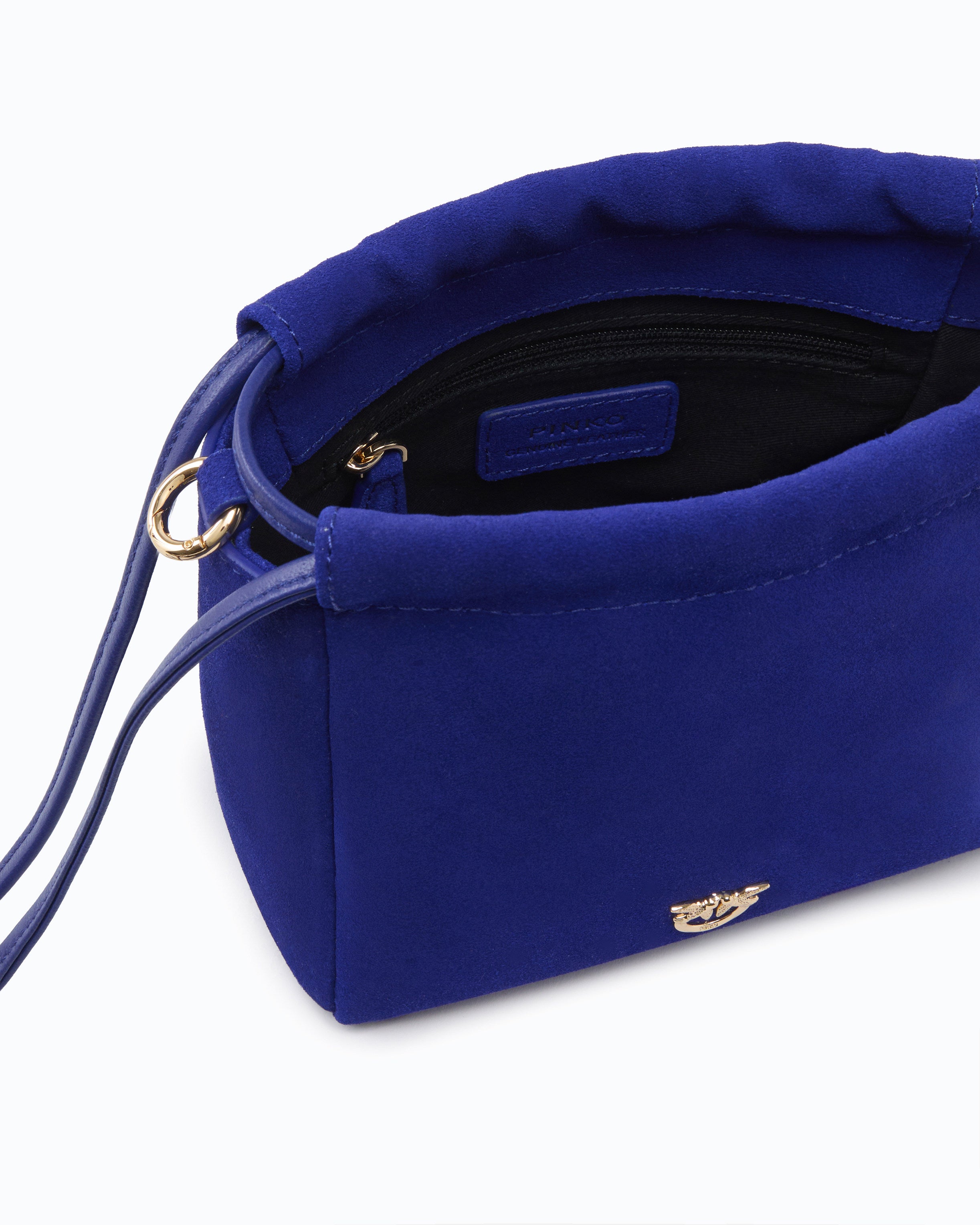 Pinko Pouch Flower torebka zamszowa kubełek