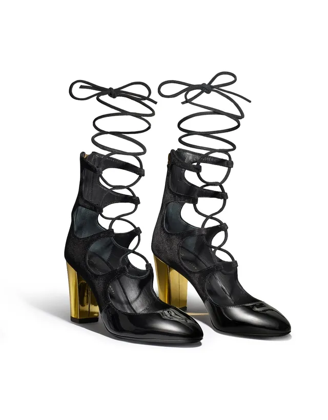 Temperley London Siren botki czarne aksamit 9 cm