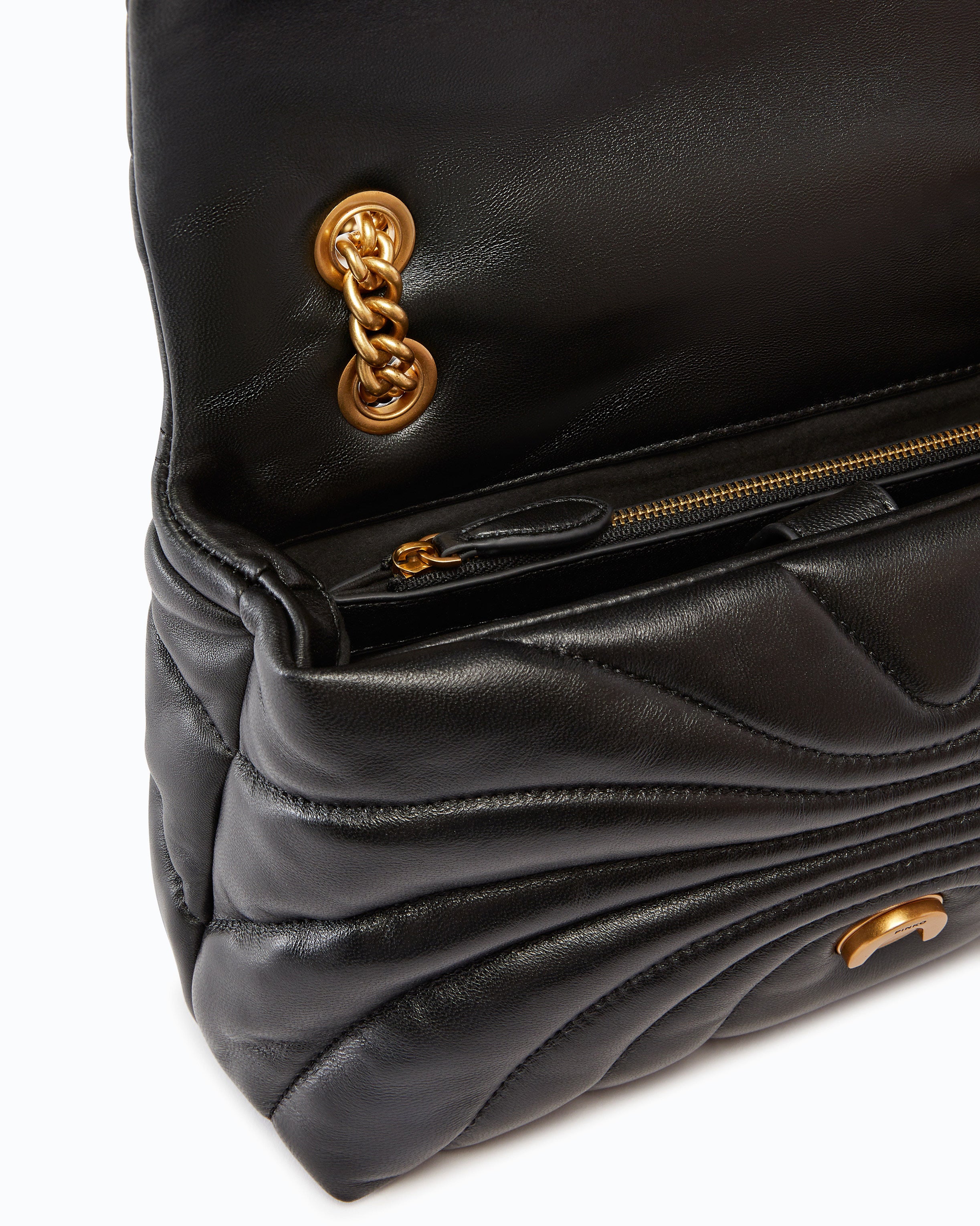 Pinko Love Bag Puff torebka czarna pikowana motyl