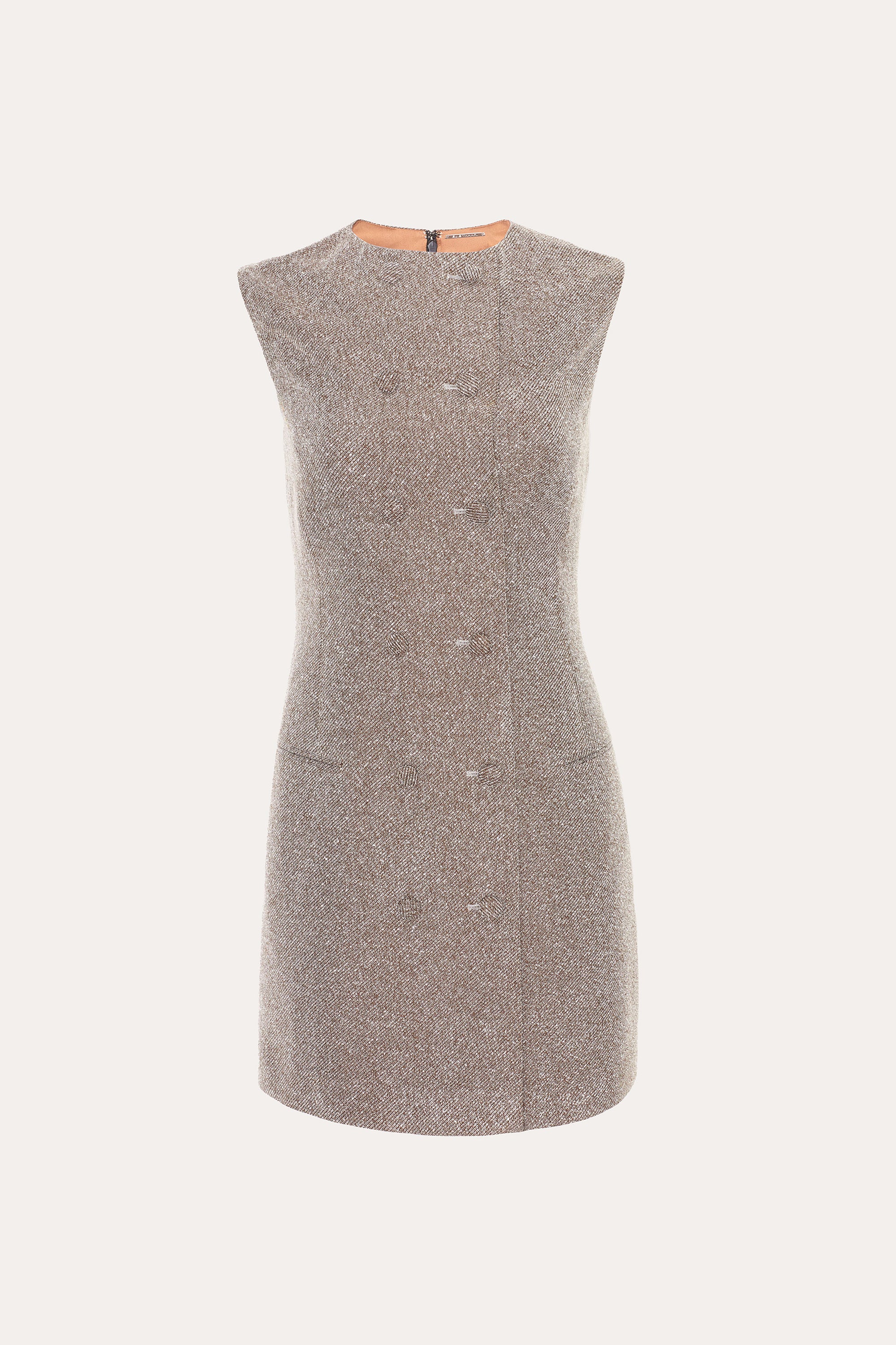 Elie Tahari Cécile sukienka mini Brown Melange bouclé