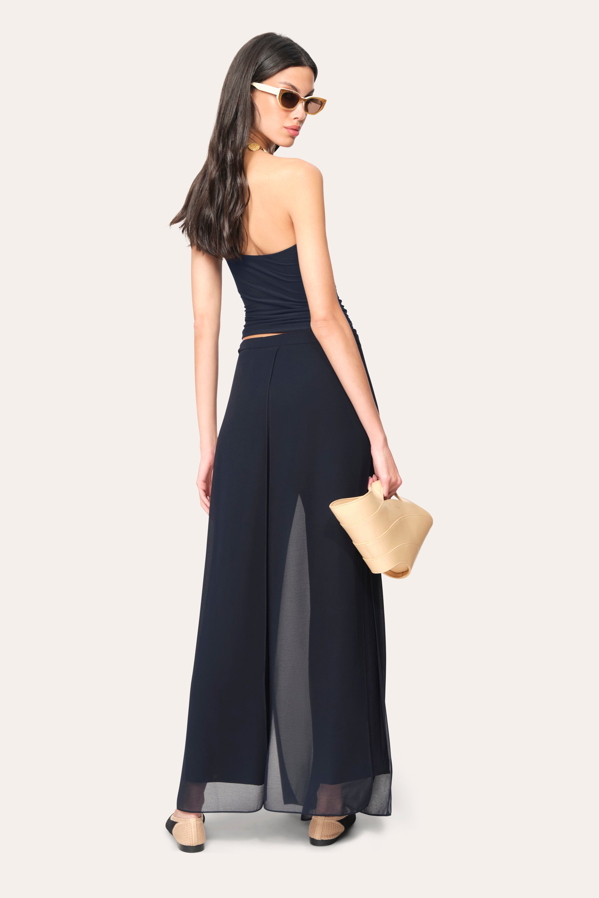 Elie Tahari Overlay Pant spodnie szerokie Stargazer